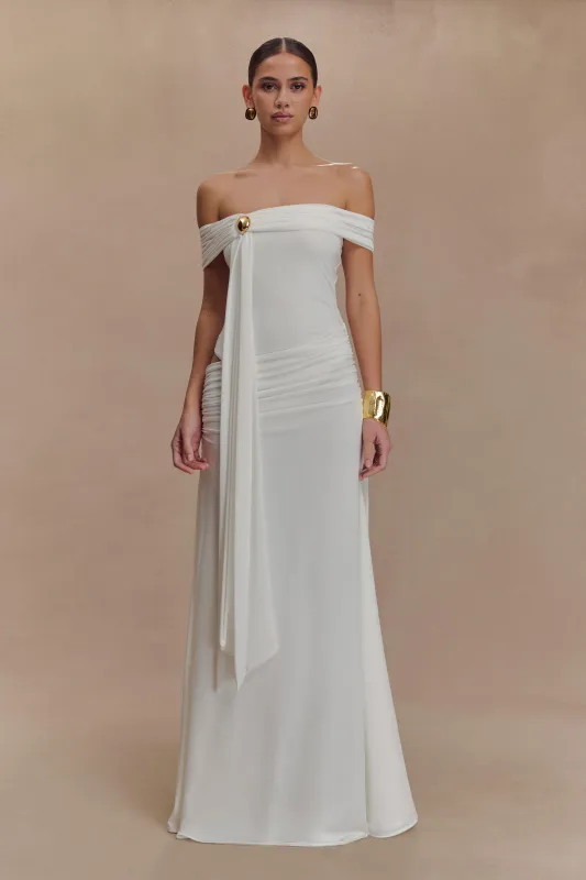 Oliver Slinky Maxi Dress - White sold by Meshki