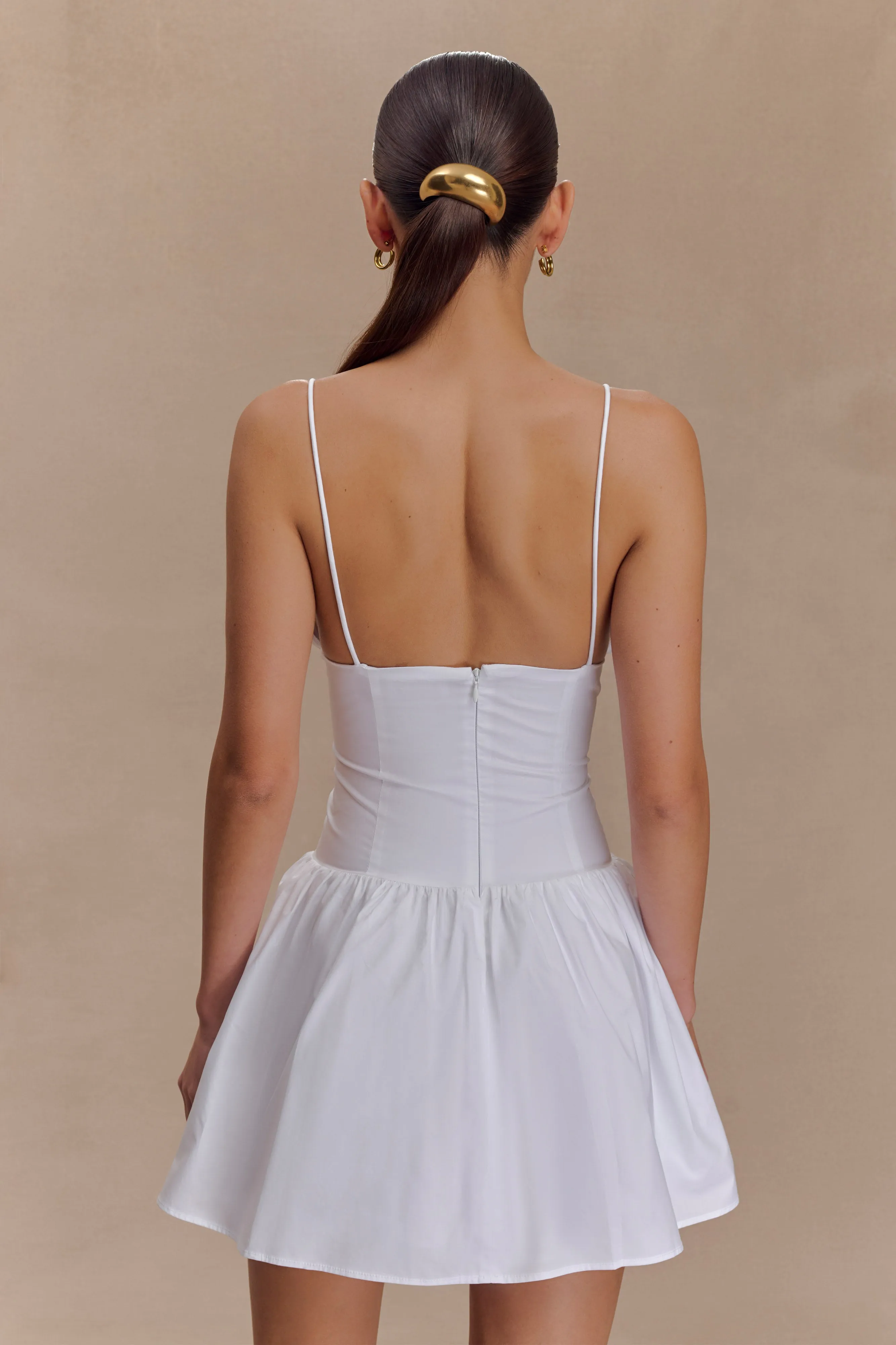 Janis Cotton Frill Mini Dress - White sold by Meshki product image thumbnail 2