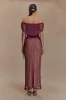 Cordelia Off Shoulder Knit Top - Mauve sold by Meshki