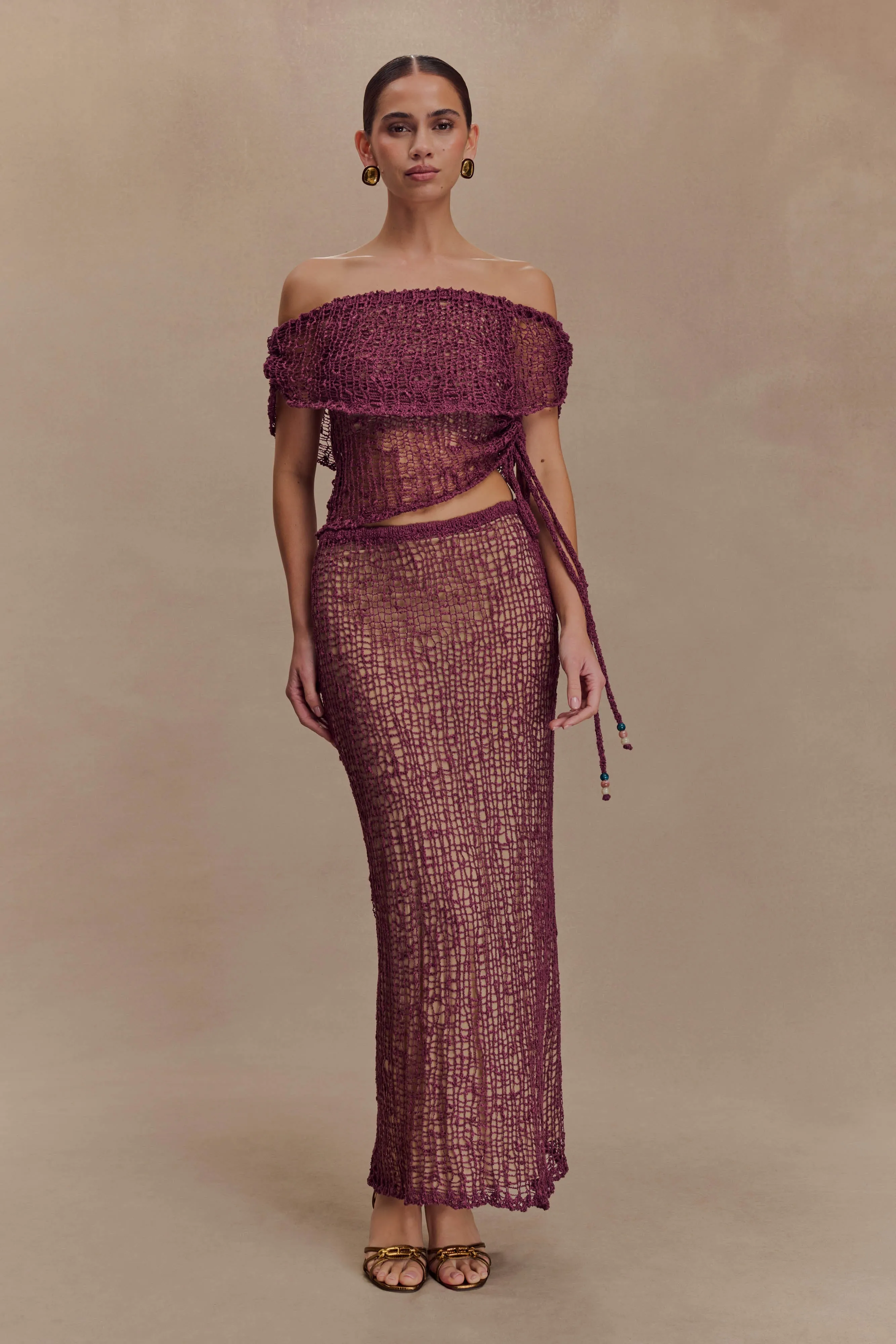 Cordelia Knit Maxi Skirt - Mauve sold by Meshki product image thumbnail 3