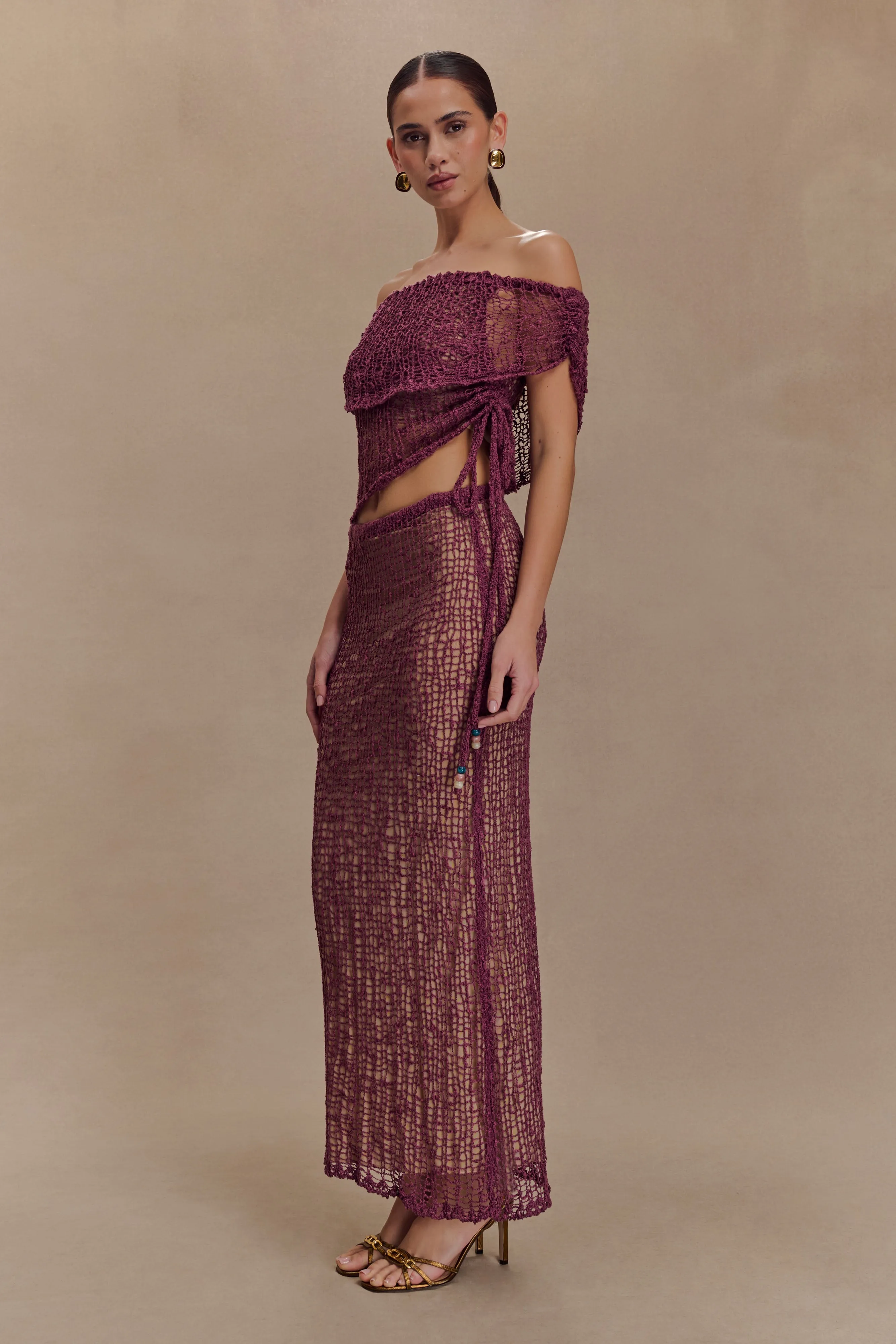 Cordelia Knit Maxi Skirt - Mauve sold by Meshki product image thumbnail 4