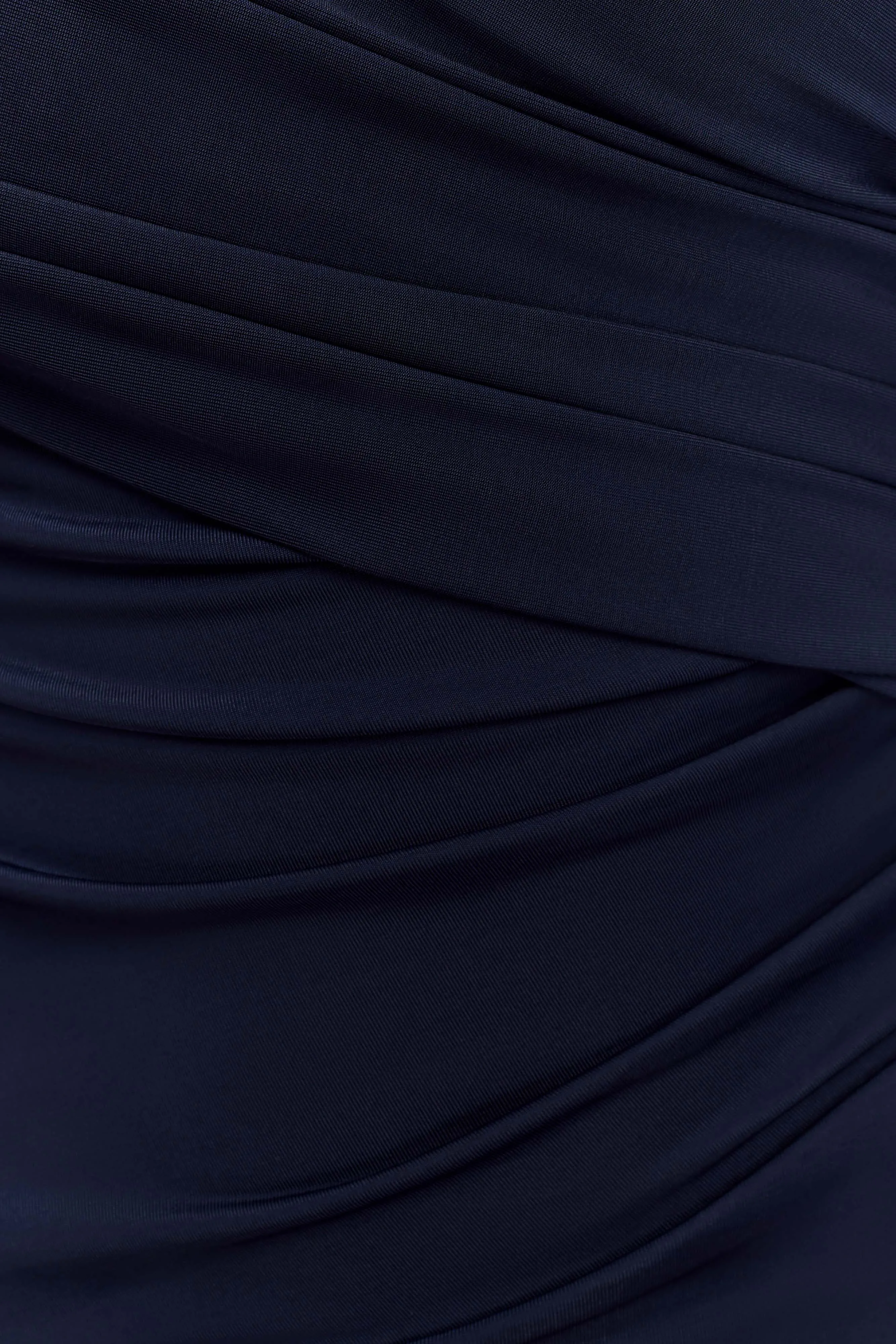 Therese Off Shoulder Ruched Maxi Dress - Navy sold by Meshki product image thumbnail 5
