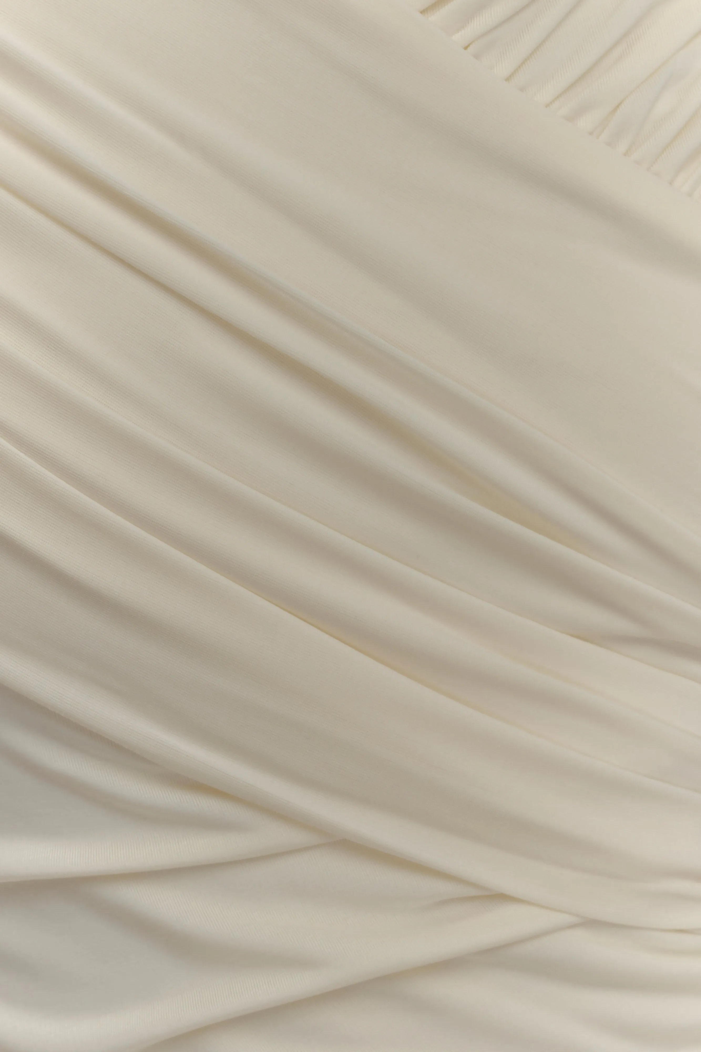 Therese Off Shoulder Ruched Maxi Dress - Ivory sold by Meshki product image thumbnail 5