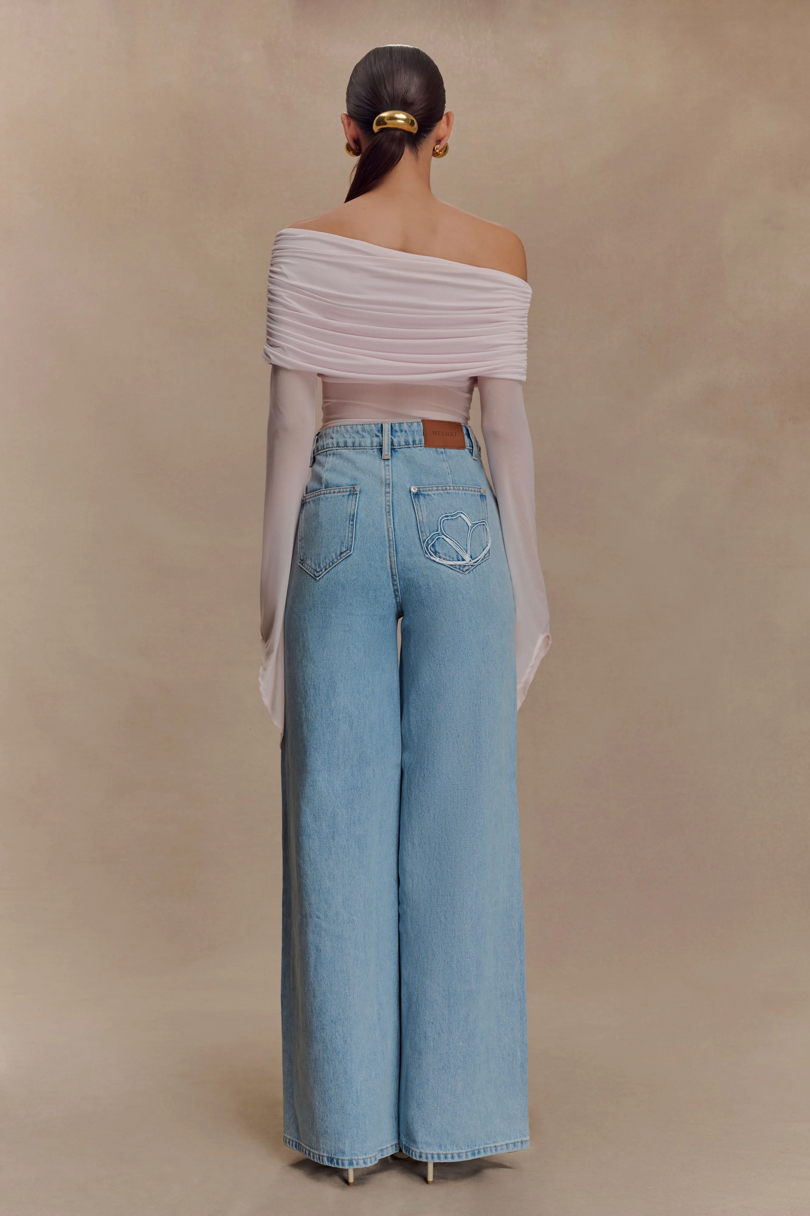 Dahlia One Shoulder Top - Pale Pink sold by Meshki product image thumbnail 5