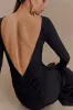 Louisa Long Sleeve Slinky Maxi Dress - Black sold by Meshki
