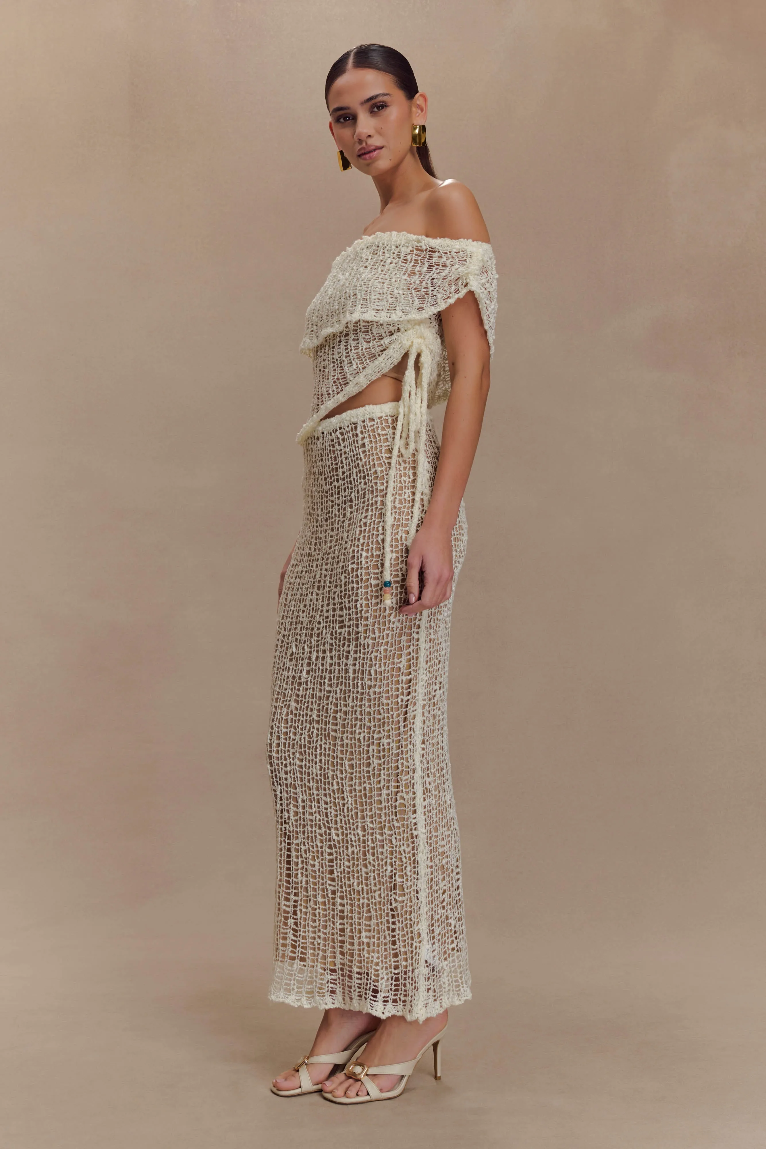 Cordelia Knit Maxi Skirt - Ivory sold by Meshki product image thumbnail 4