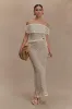 Cordelia Knit Maxi Skirt - Ivory sold by Meshki