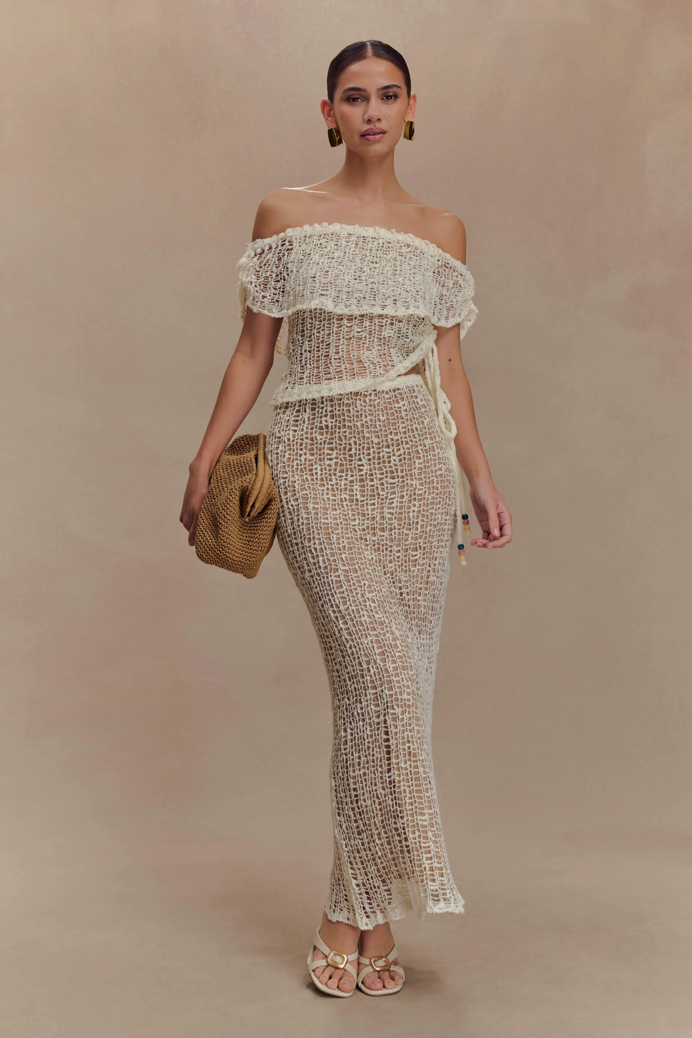 Cordelia Knit Maxi Skirt - Ivory sold by Meshki product image thumbnail 3