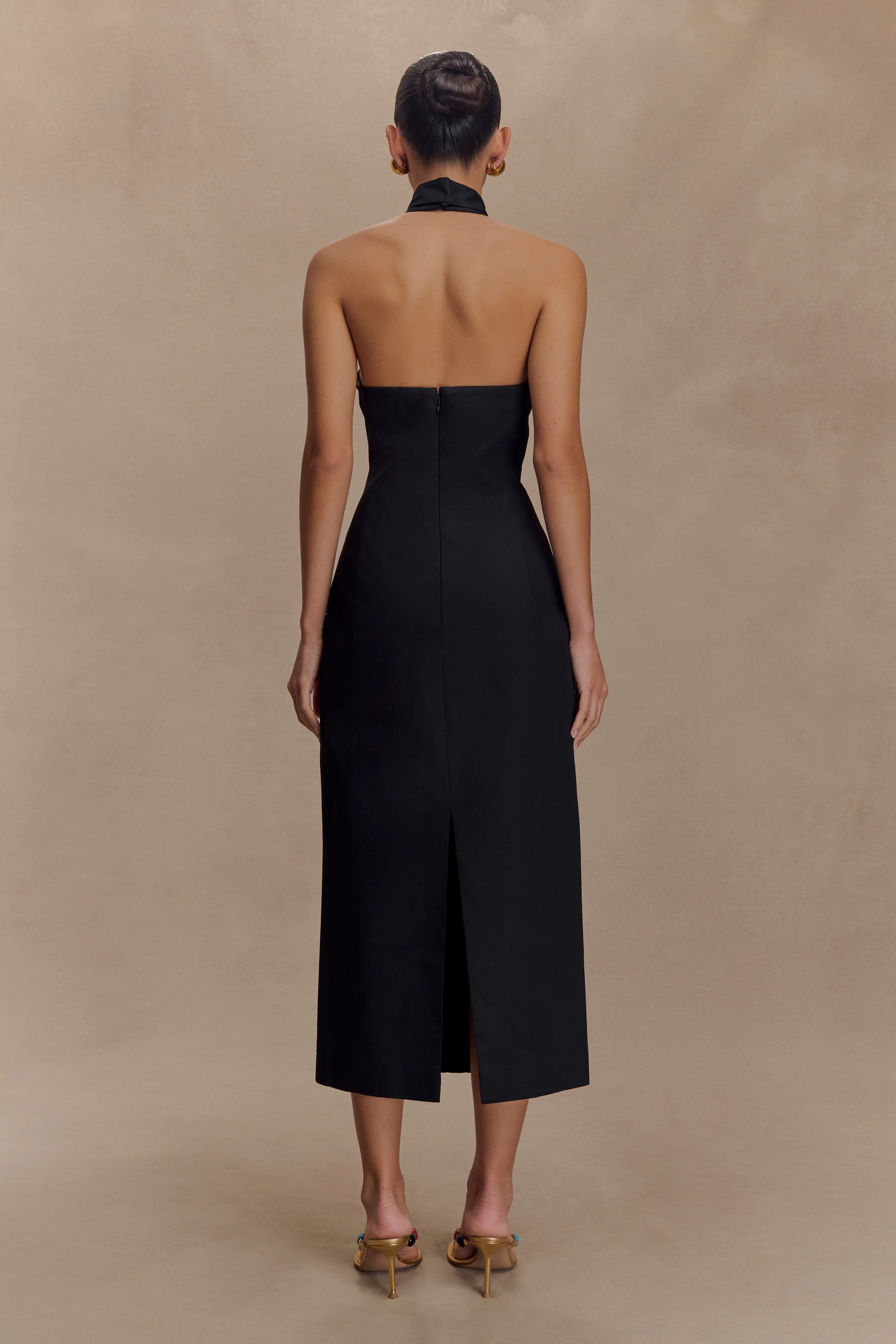 Simona Halter Neck Midi Dress - Black sold by Meshki product image thumbnail 2
