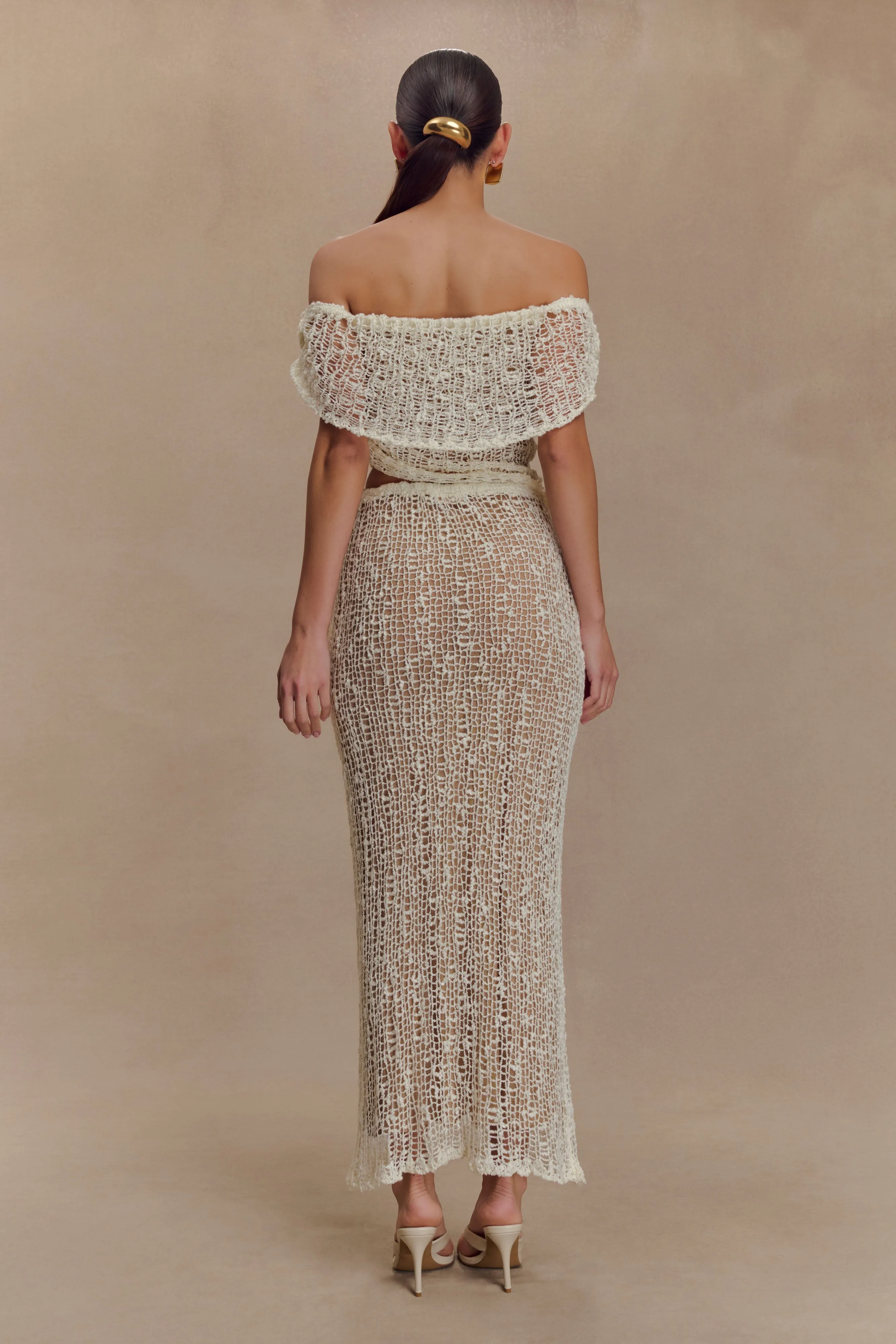 Cordelia Off Shoulder Knit Top - Ivory sold by Meshki product image thumbnail 5