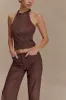 Logan Faux Suede Pants - Dark Chocolate sold by Meshki