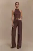 Logan Faux Suede Pants - Dark Chocolate sold by Meshki