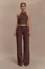 Logan Faux Suede Pants - Dark Chocolate sold by Meshki