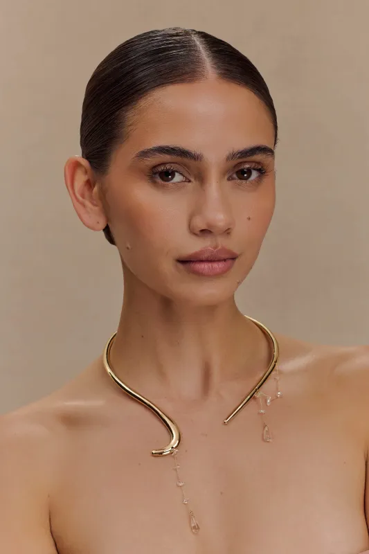 Azura Teardrop Necklace - Gold sold by Meshki