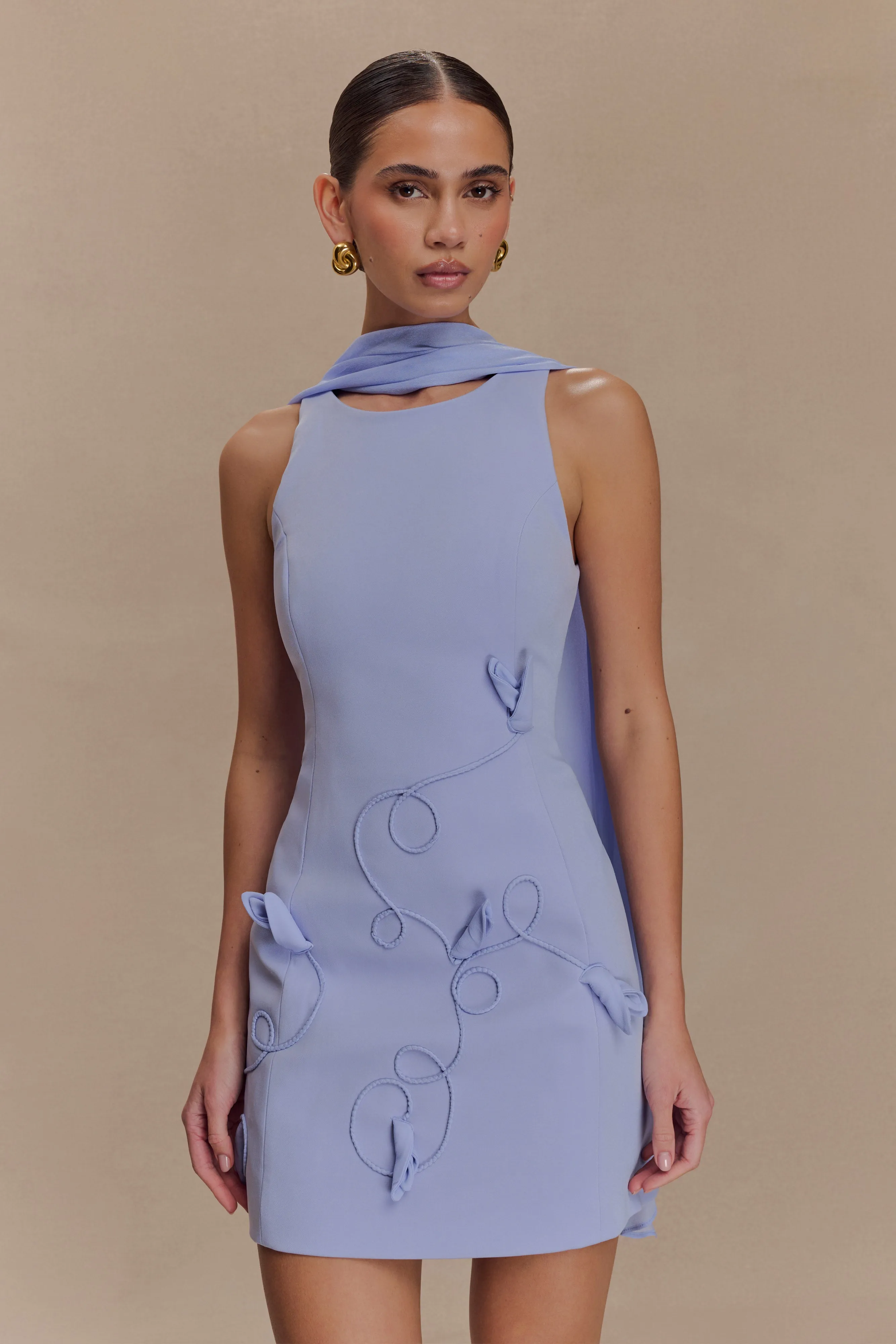 Skyler Suiting Embroidered Mini Dress - Lilac sold by Meshki