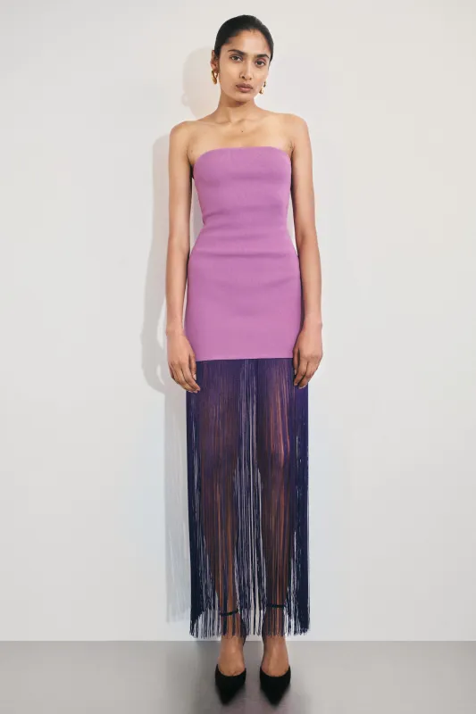 Koah Fringe Bandage Knit Maxi Dress - Purple sold by Meshki