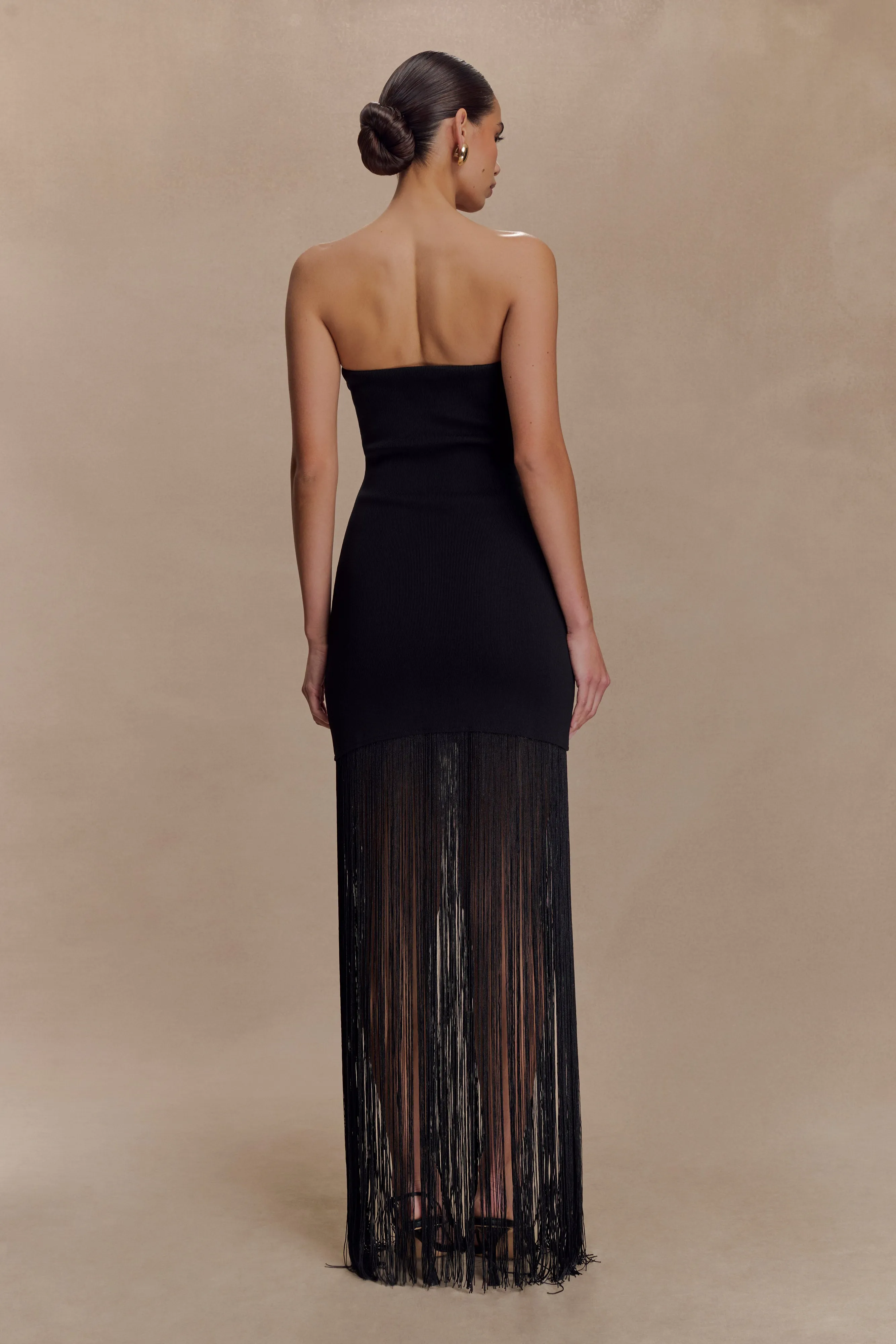 Koah Fringe Bandage Knit Maxi Dress - Black sold by Meshki product image thumbnail 3