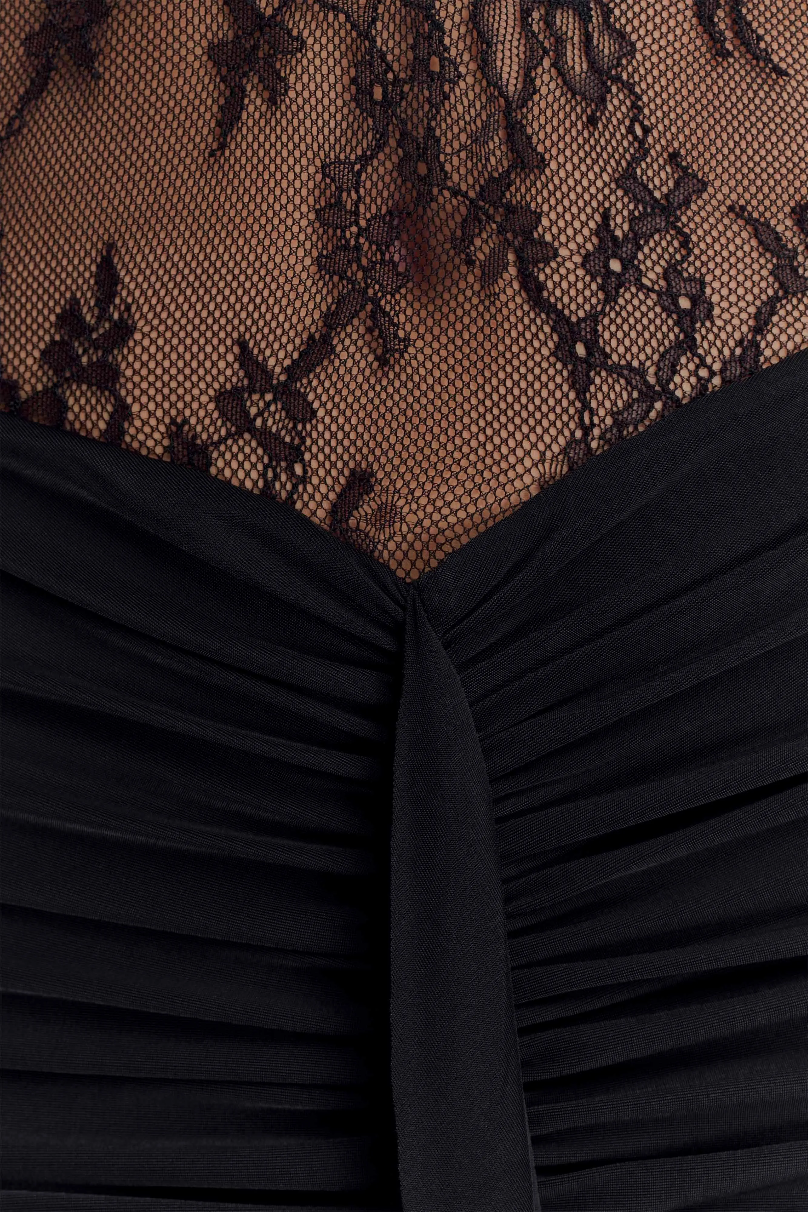 Bonnie Slinky And Lace Maxi Dress - Black sold by Meshki product image thumbnail 5