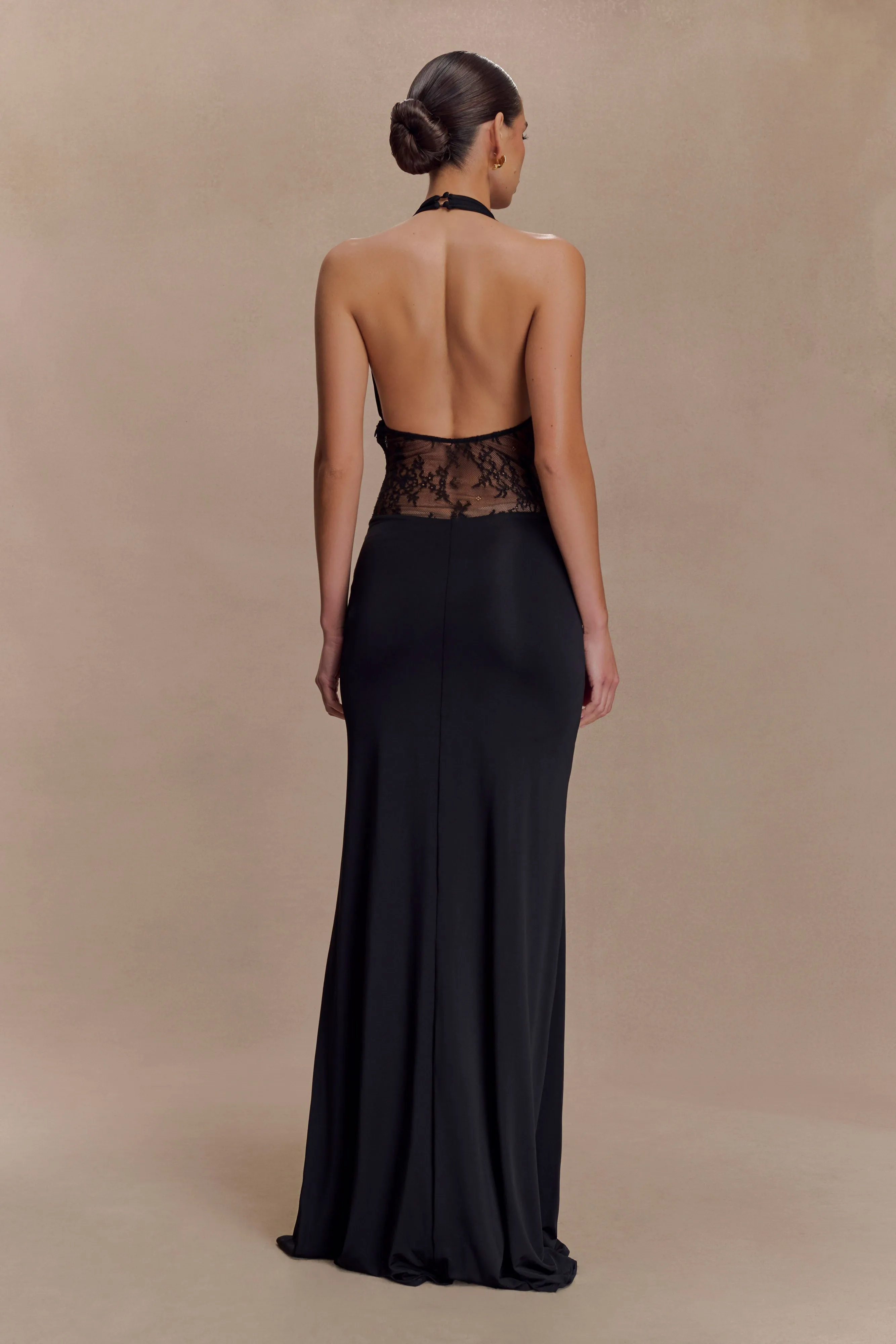 Bonnie Slinky And Lace Maxi Dress - Black sold by Meshki product image thumbnail 2