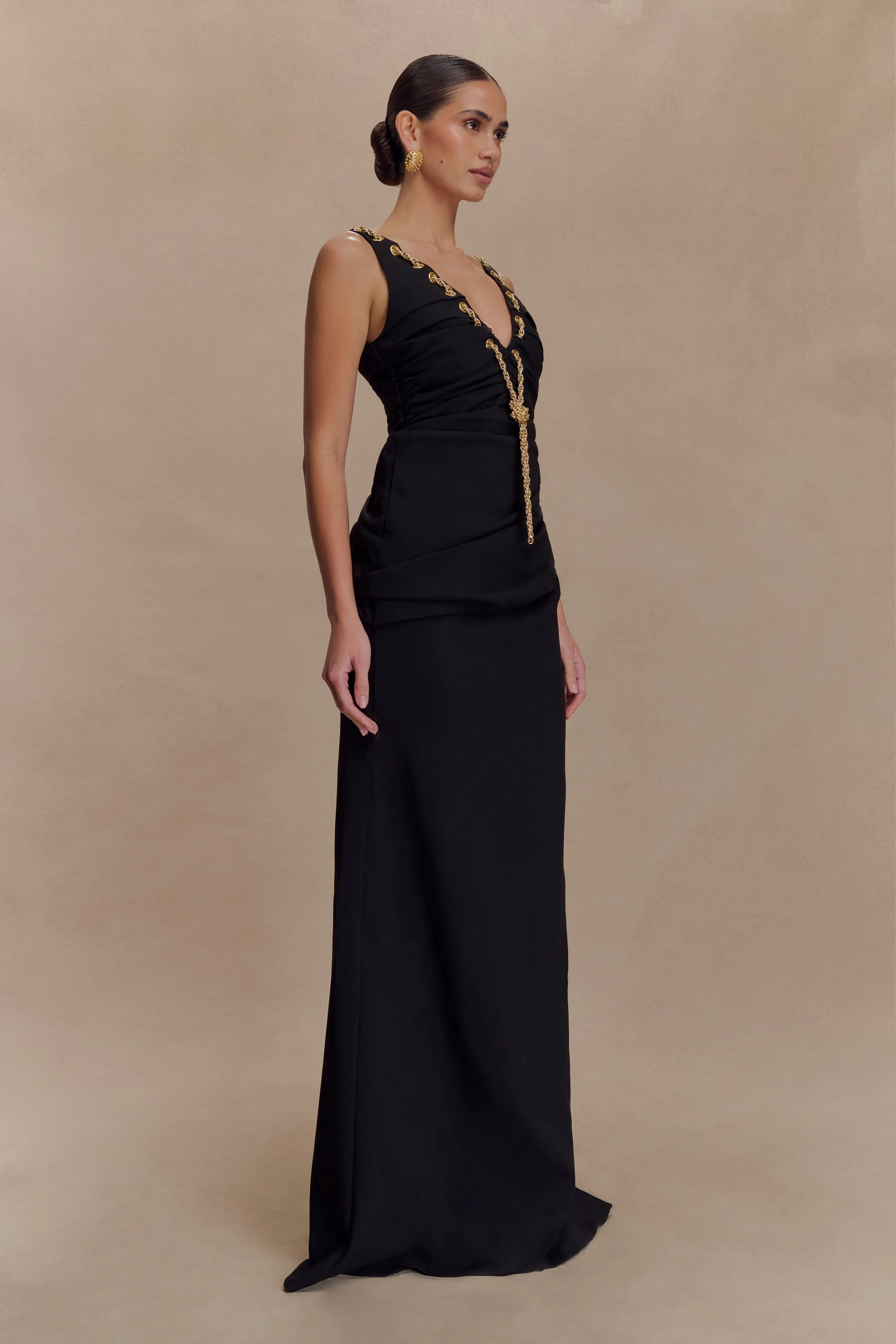 Axton Low Neck Maxi Dress - Black sold by Meshki product image thumbnail 4