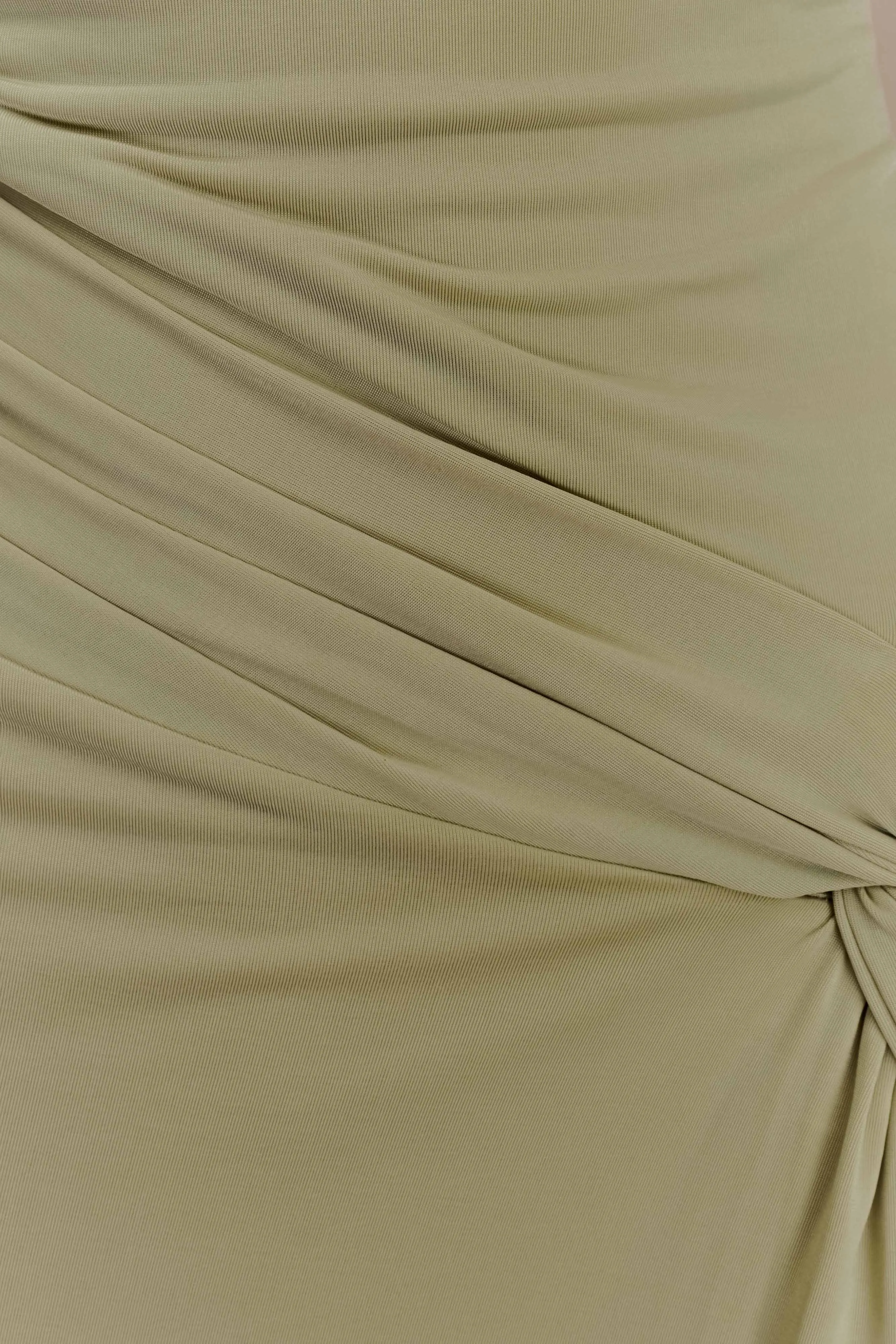 Deanna Long Sleeve Gathered Maxi Dress - Sage sold by Meshki product image thumbnail 5