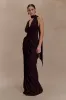 Alex Chiffon Maxi Dress - Cacao Brown sold by Meshki
