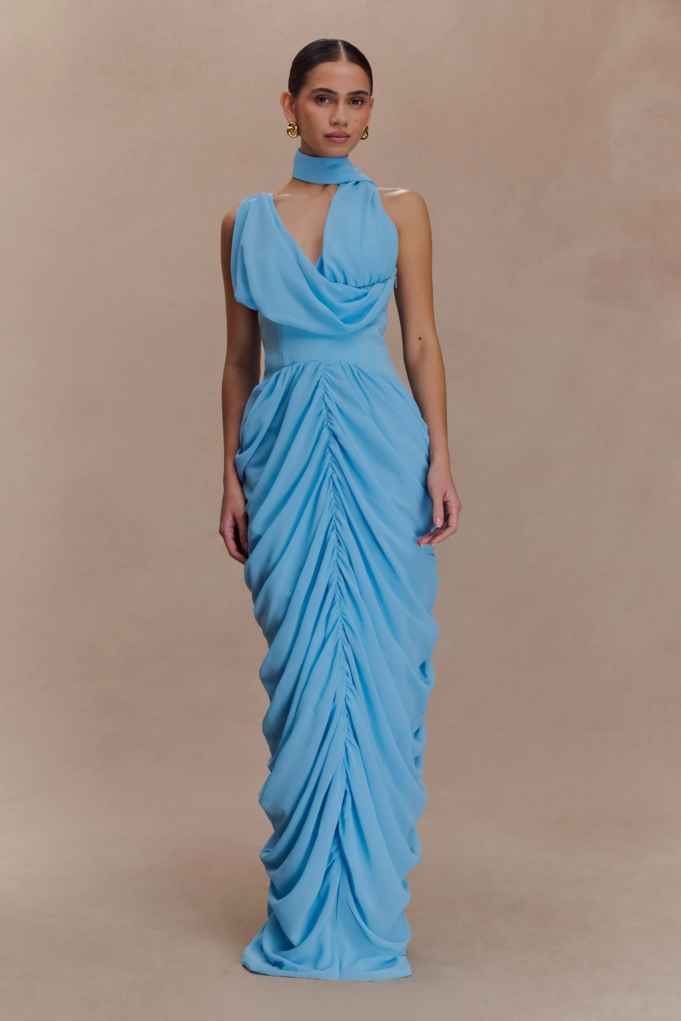 Alex Chiffon Maxi Dress - Blue sold by Meshki product image thumbnail 2