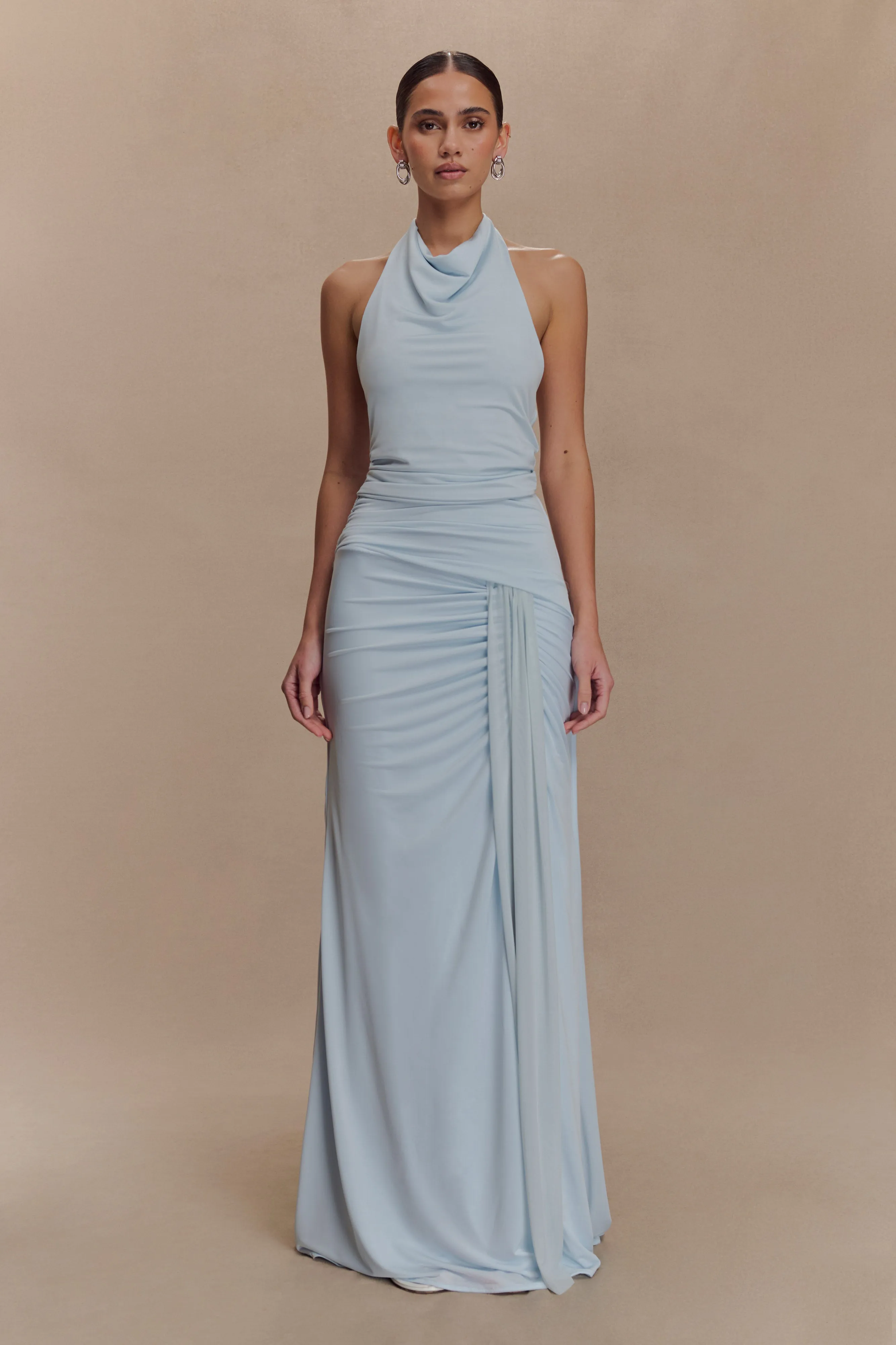 Calandra Slinky Halter Top With Hardware - Pale Blue sold by Meshki product image thumbnail 5