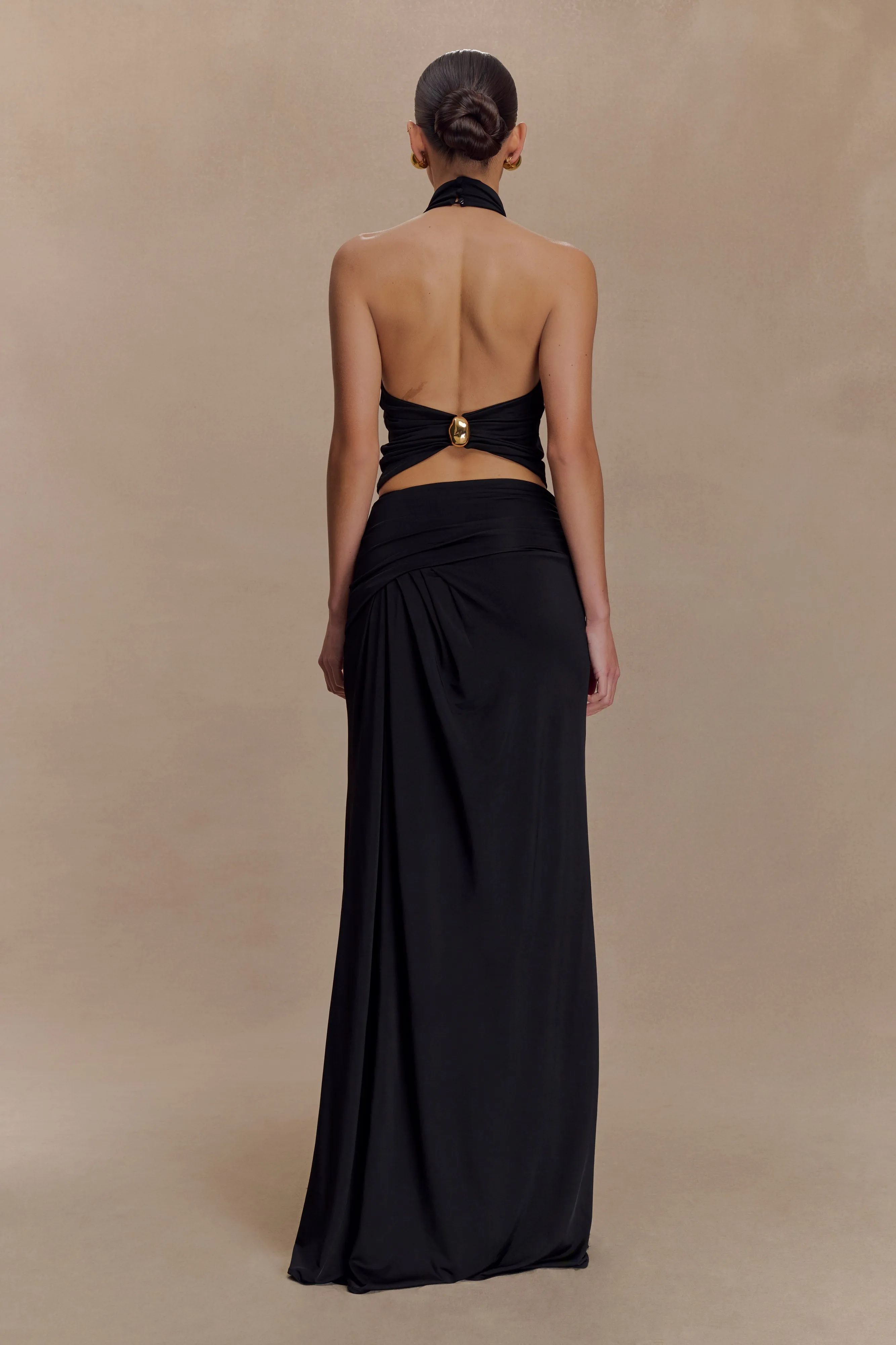 Calandra Slinky Halter Top With Hardware - Black sold by Meshki product image thumbnail 5