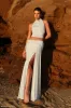 Calandra Slinky Maxi Skirt - Pale Blue sold by Meshki