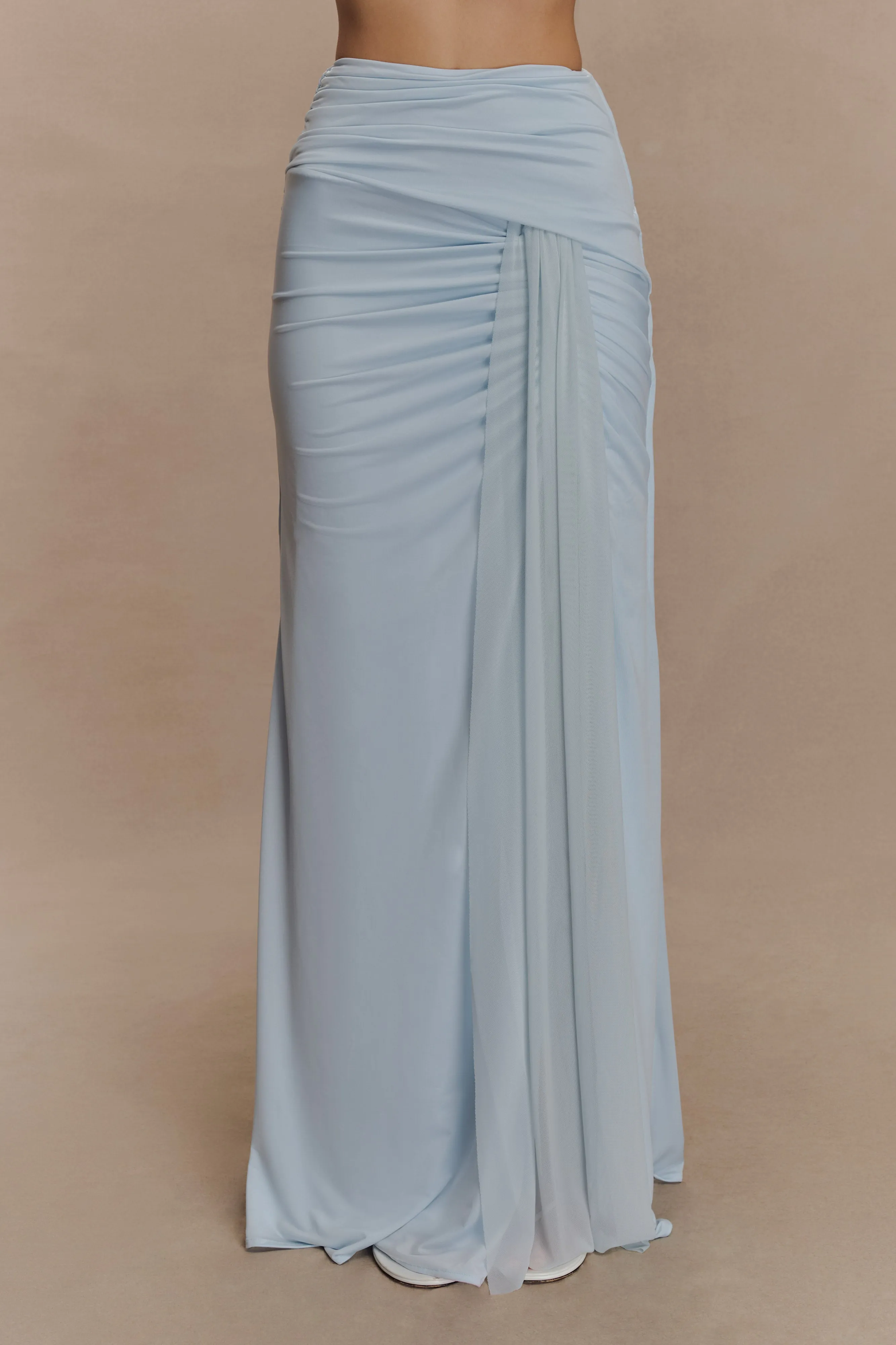 Calandra Slinky Maxi Skirt - Pale Blue sold by Meshki product image thumbnail 2