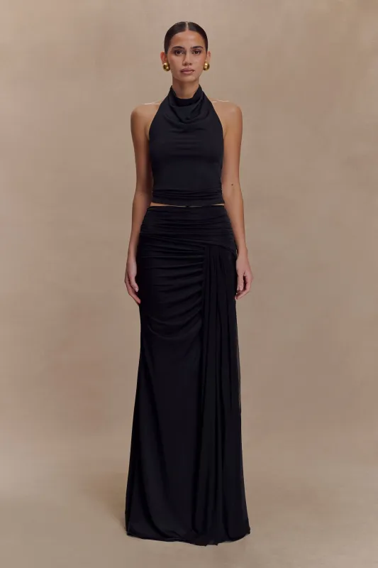 Calandra Slinky Maxi Skirt - Black sold by Meshki