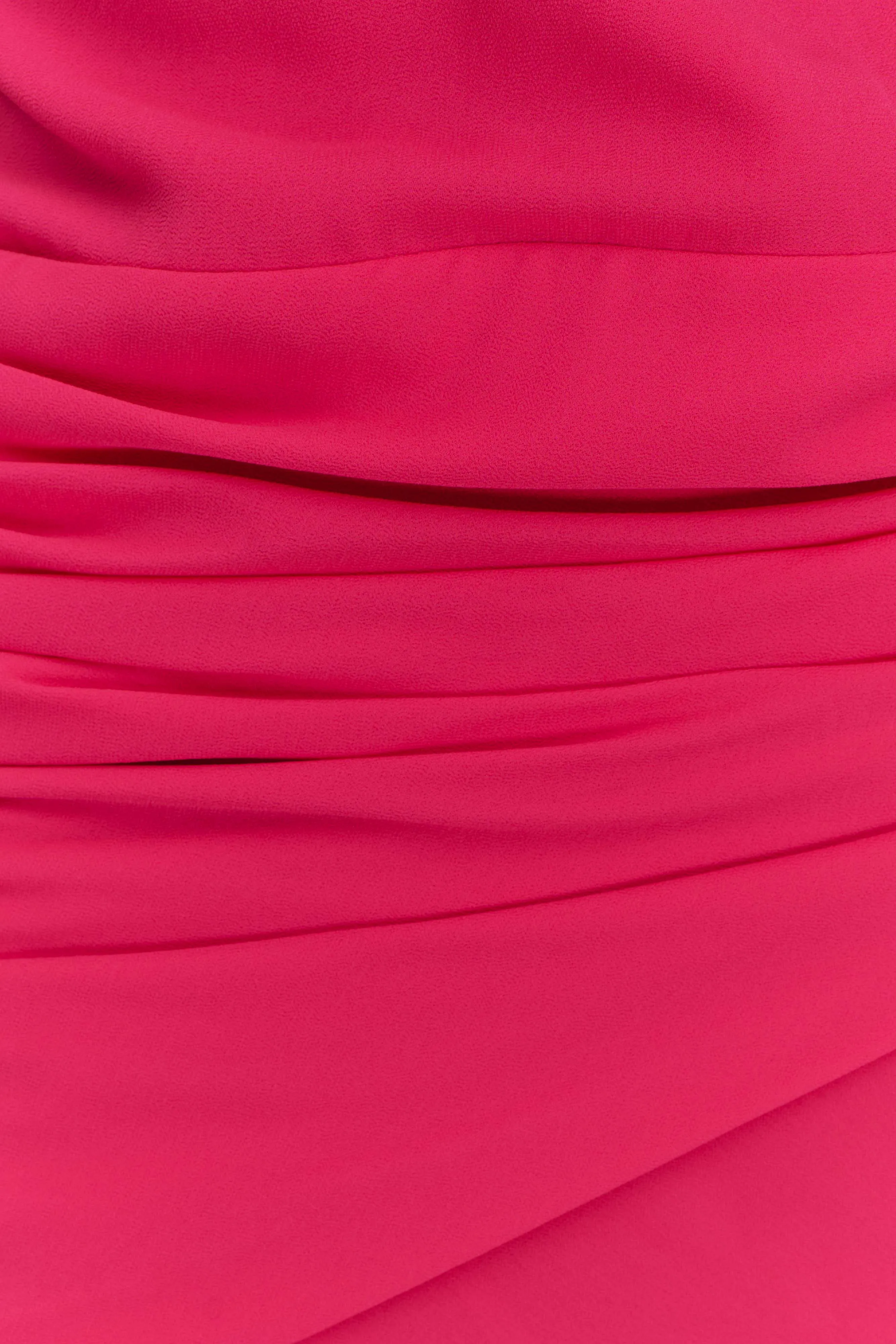 Giulia Chiffon Draped Mini Dress - Raspberry sold by Meshki product image thumbnail 4