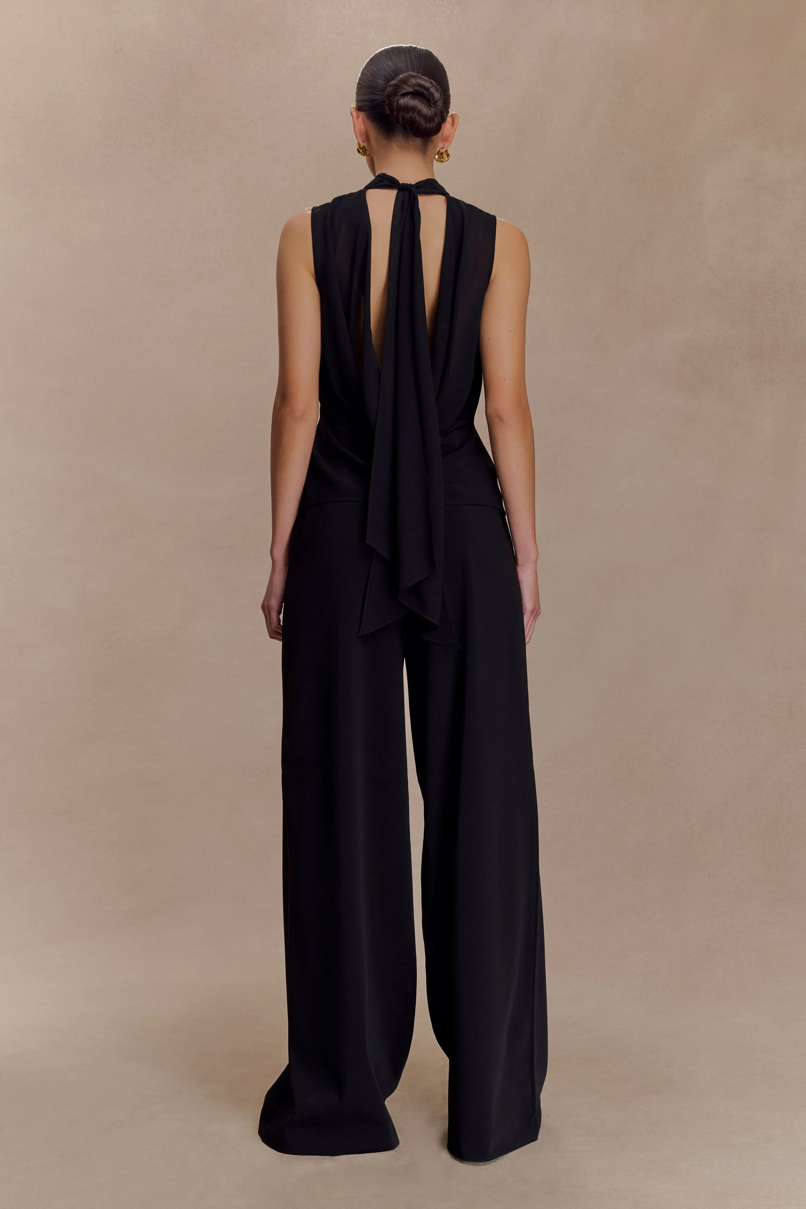 Saria Chiffon Low Back Top - Black sold by Meshki product image thumbnail 5