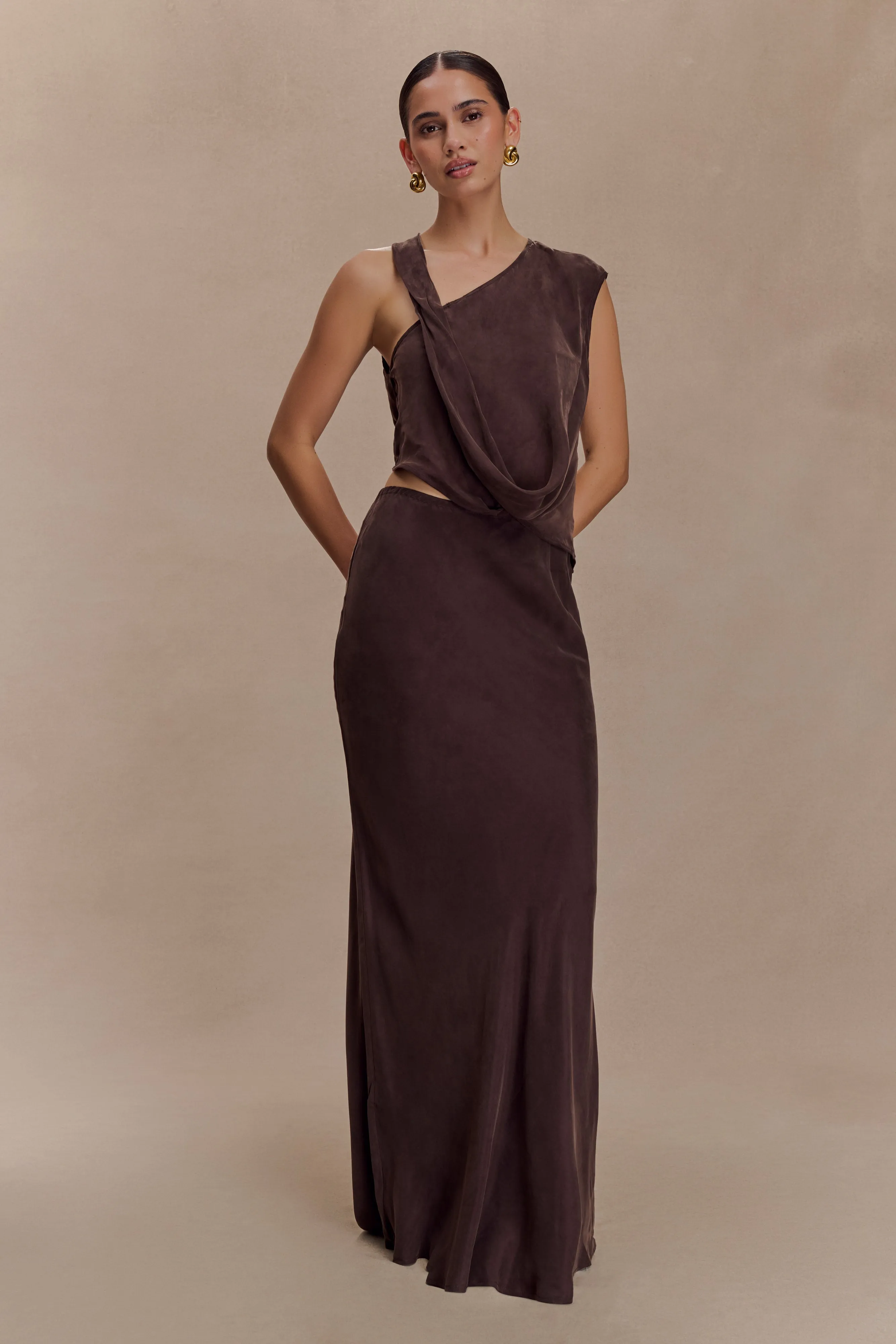 Violeta Maxi Skirt - Dark Chocolate sold by Meshki product image thumbnail 4