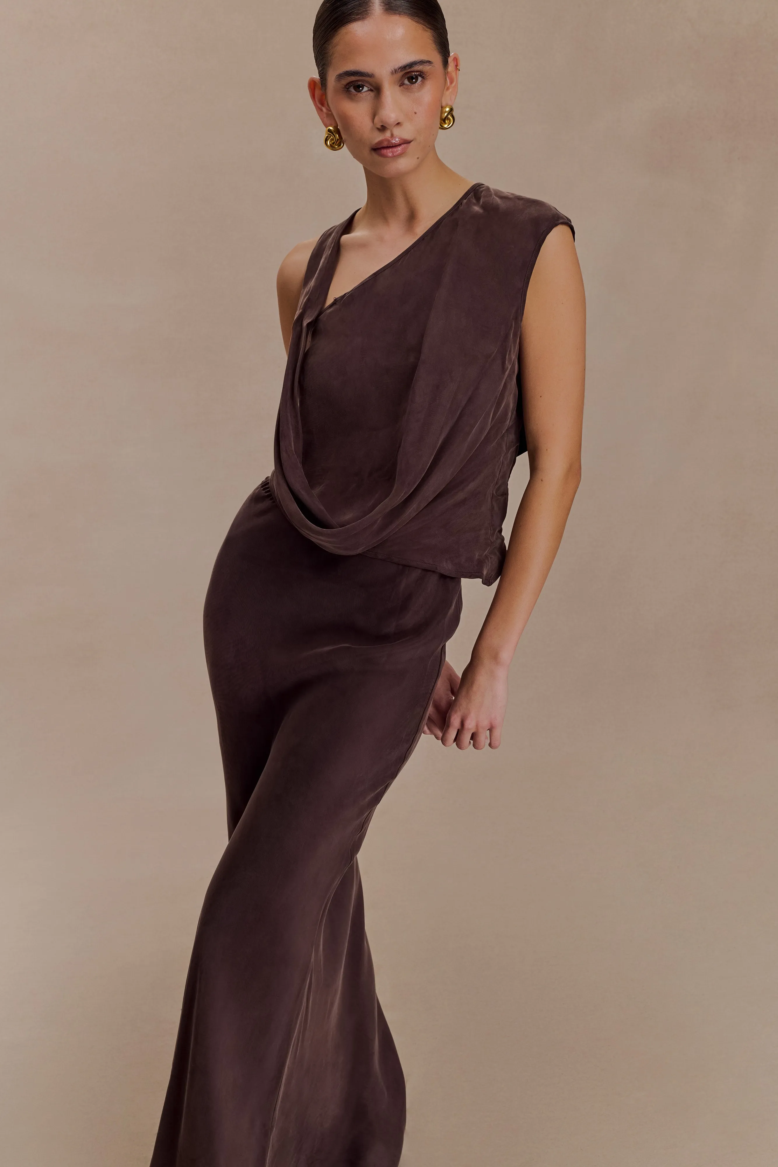 Violeta Maxi Skirt - Dark Chocolate sold by Meshki product image thumbnail 3