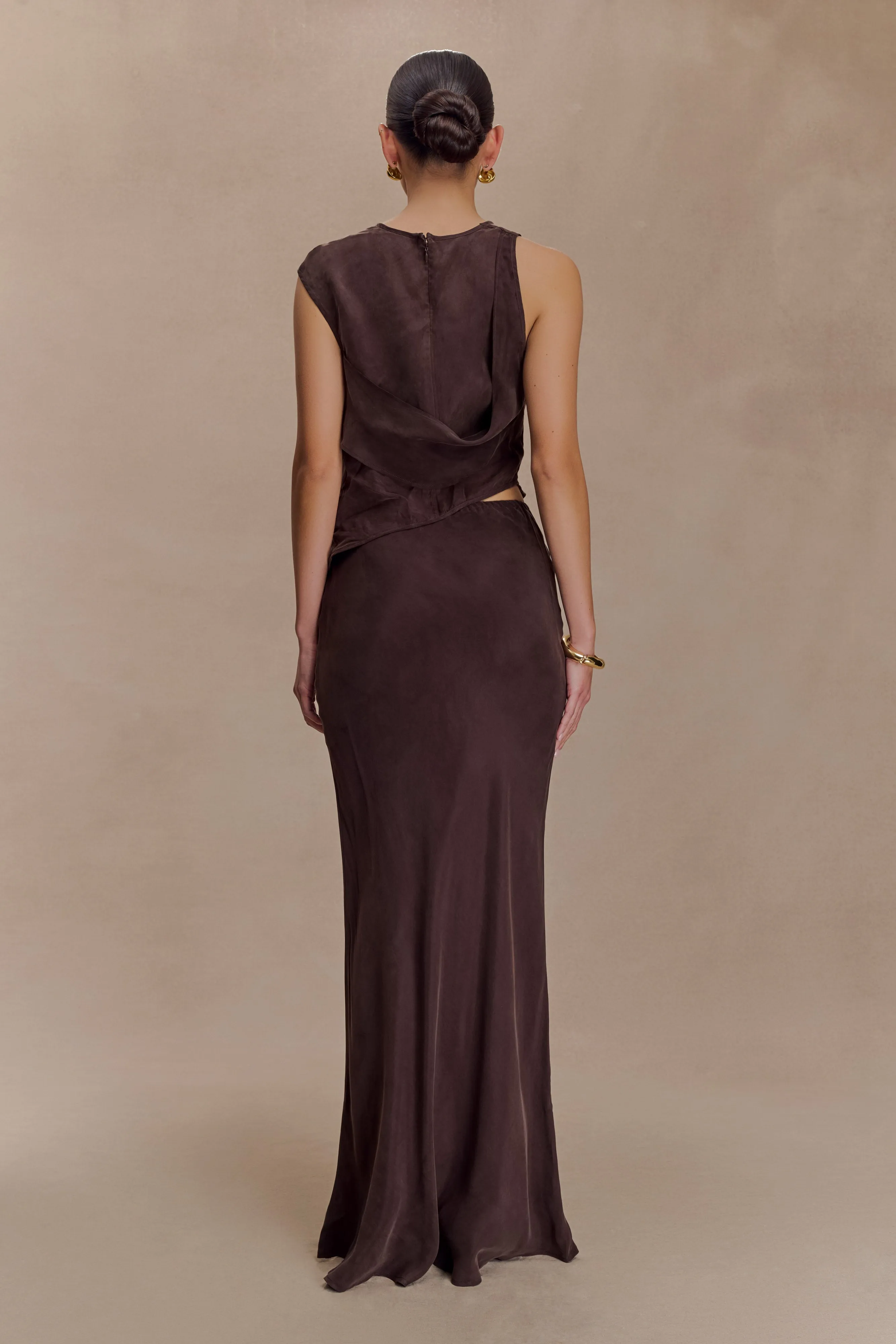 Violeta Maxi Skirt - Dark Chocolate sold by Meshki product image thumbnail 2