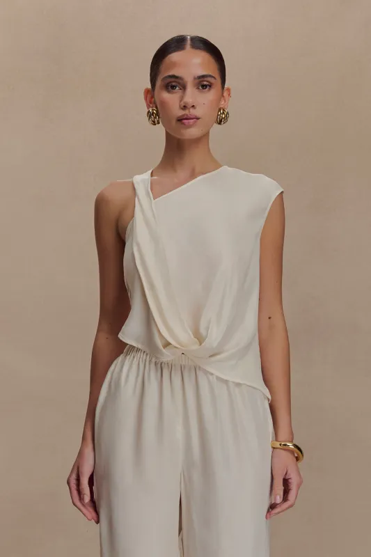 Violeta Asymmetric Top - Ivory sold by Meshki