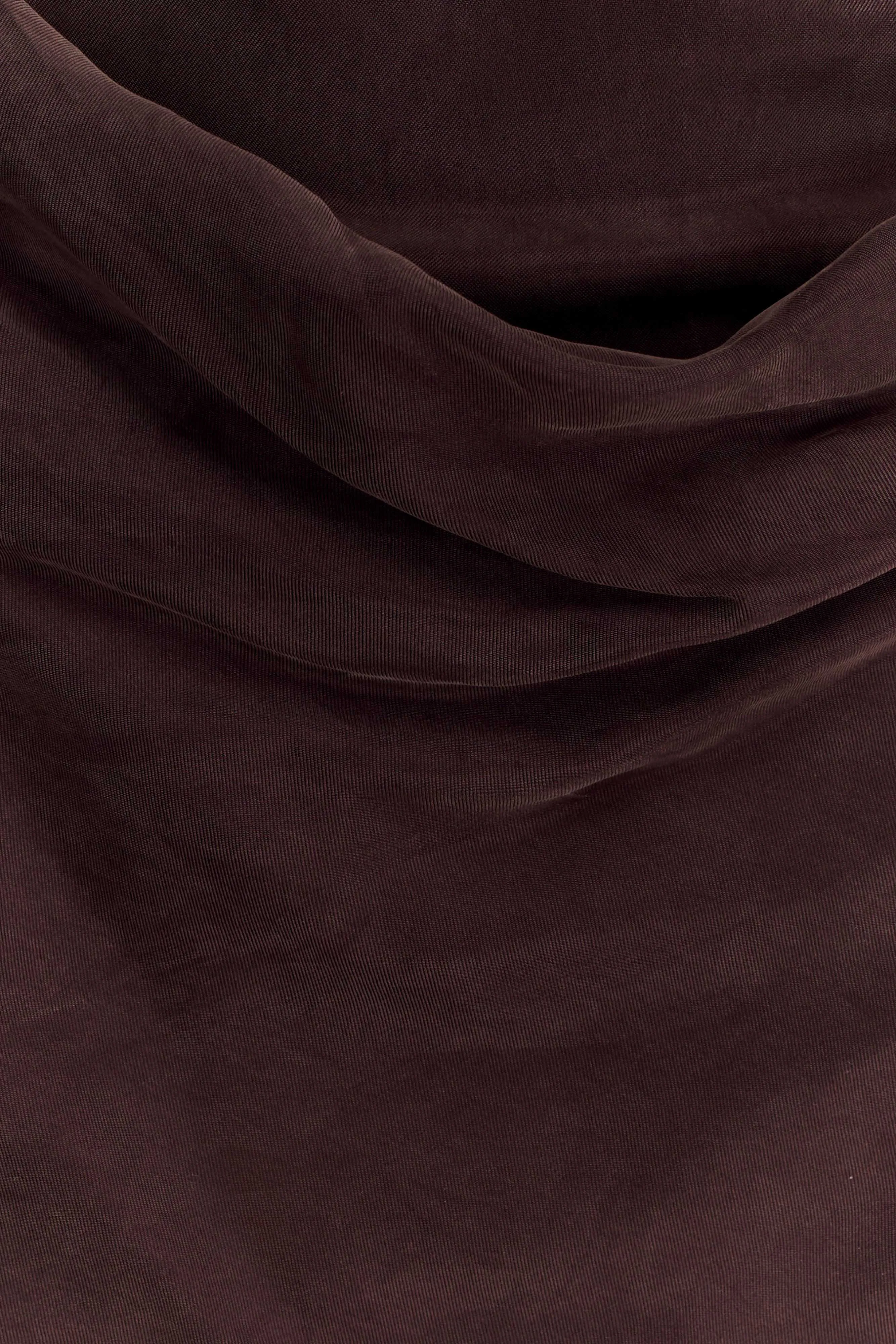 Bexley Draped Mini Dress - Dark Chocolate sold by Meshki product image thumbnail 5