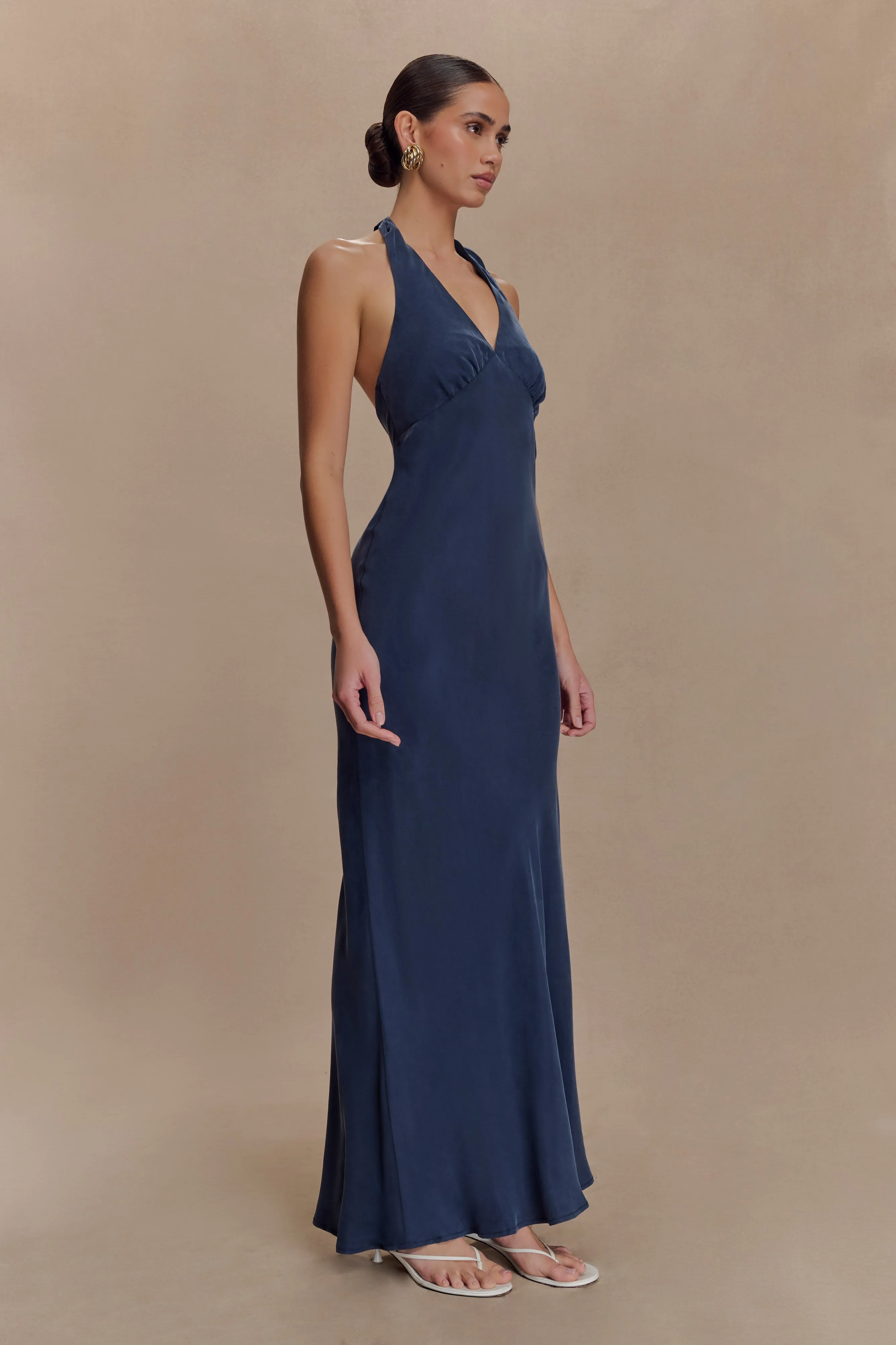 Louisiana Halter Maxi Dress - Navy sold by Meshki product image thumbnail 4