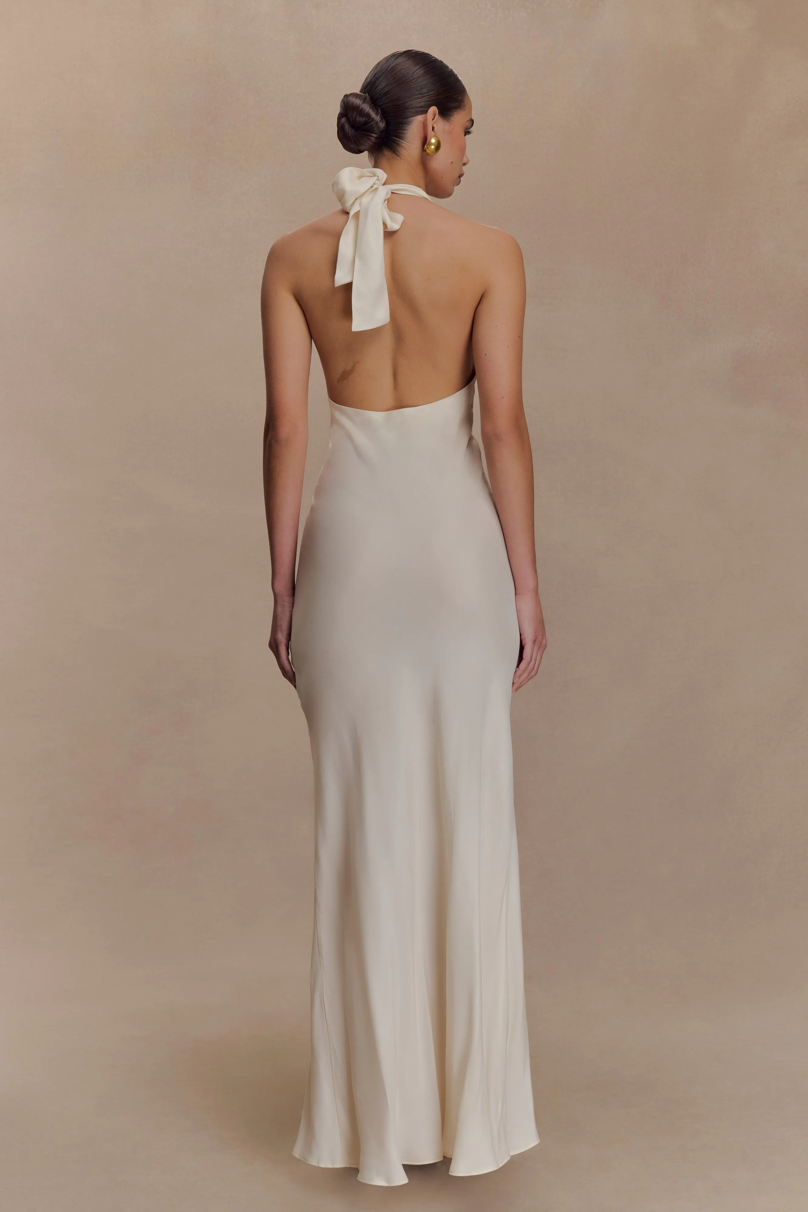 Louisiana Halter Maxi Dress - Ivory sold by Meshki product image thumbnail 2