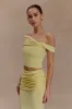 Irene Gathered Knit Top - Lemon sold by Meshki