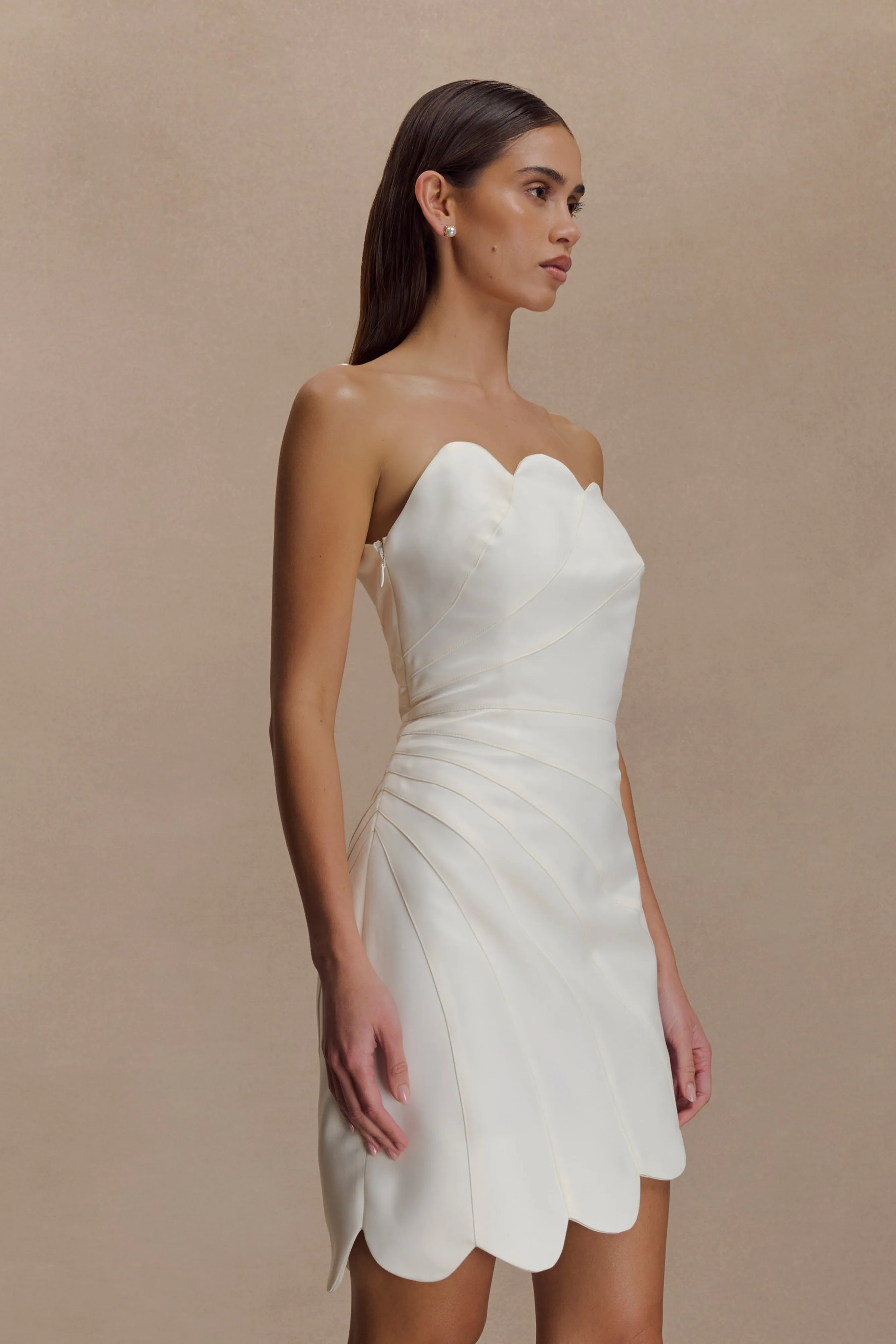 Atenea Satin Mini Dress - White sold by Meshki product image thumbnail 5