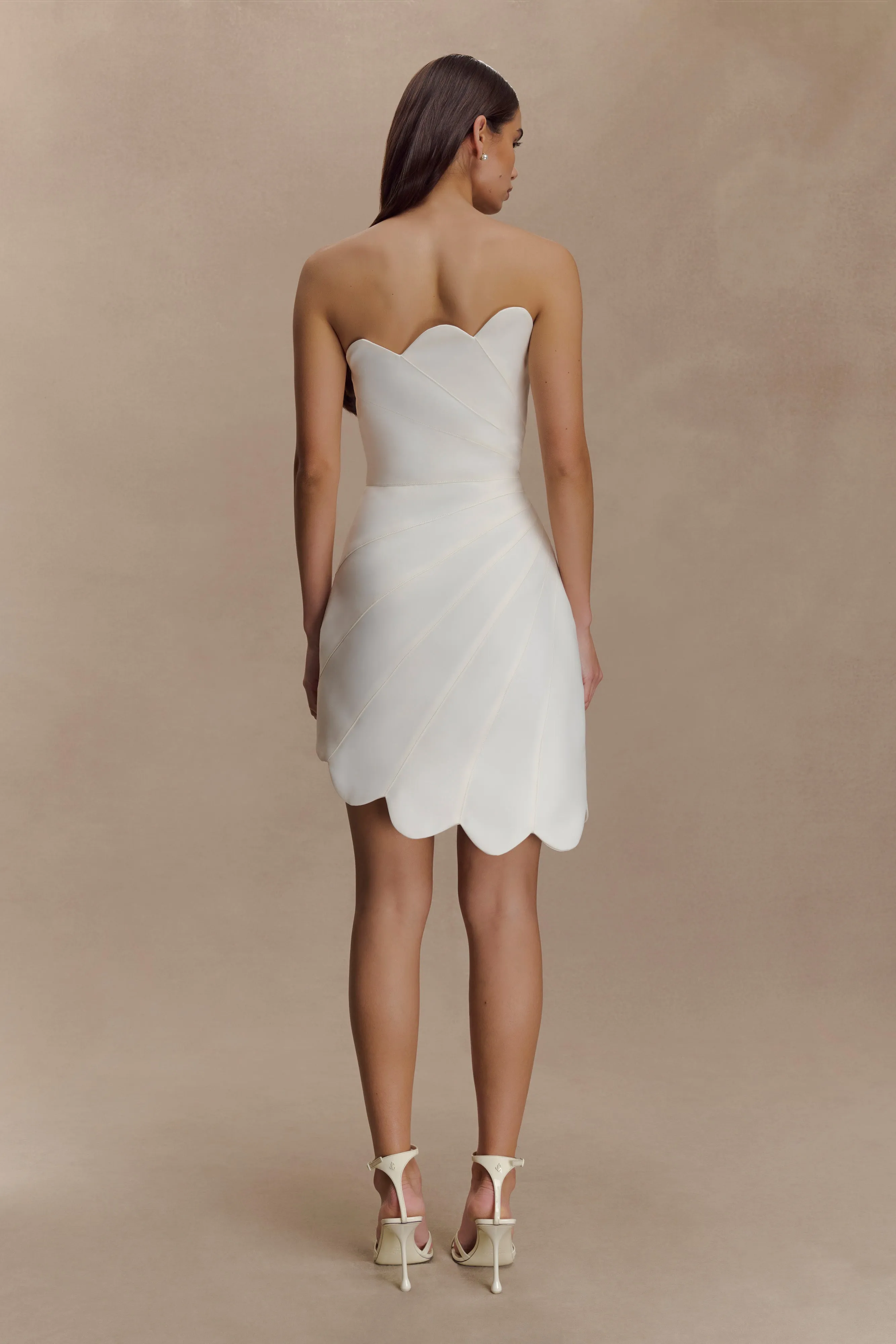 Atenea Satin Mini Dress - White sold by Meshki product image thumbnail 4