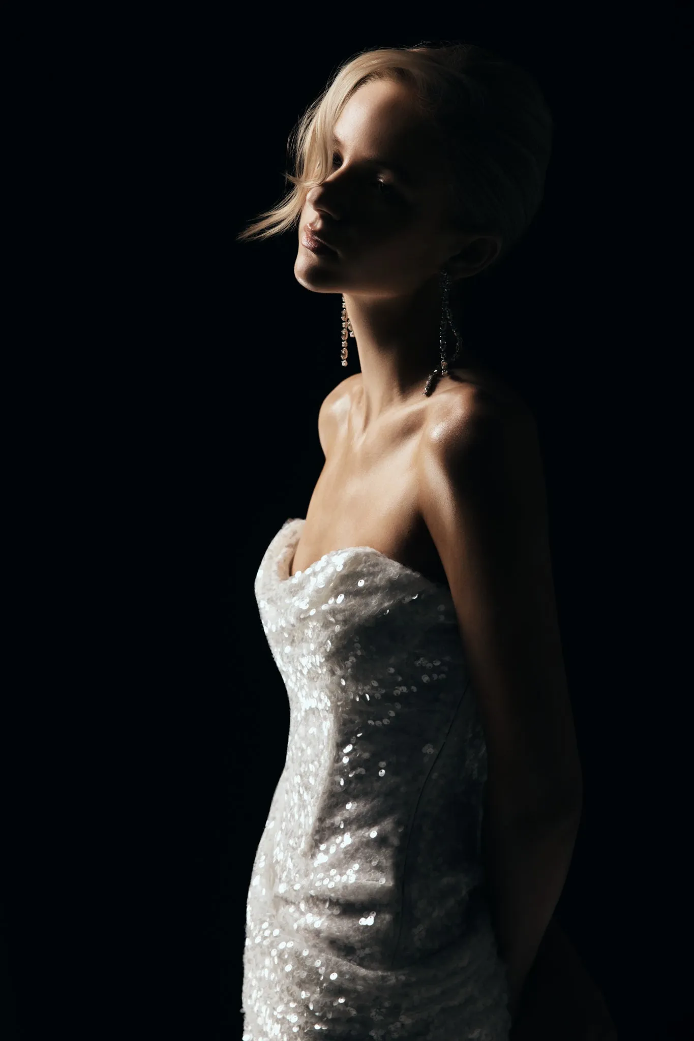 Nala Strapless Sequin Maxi Dress - Ivory sold by Meshki product image thumbnail 3