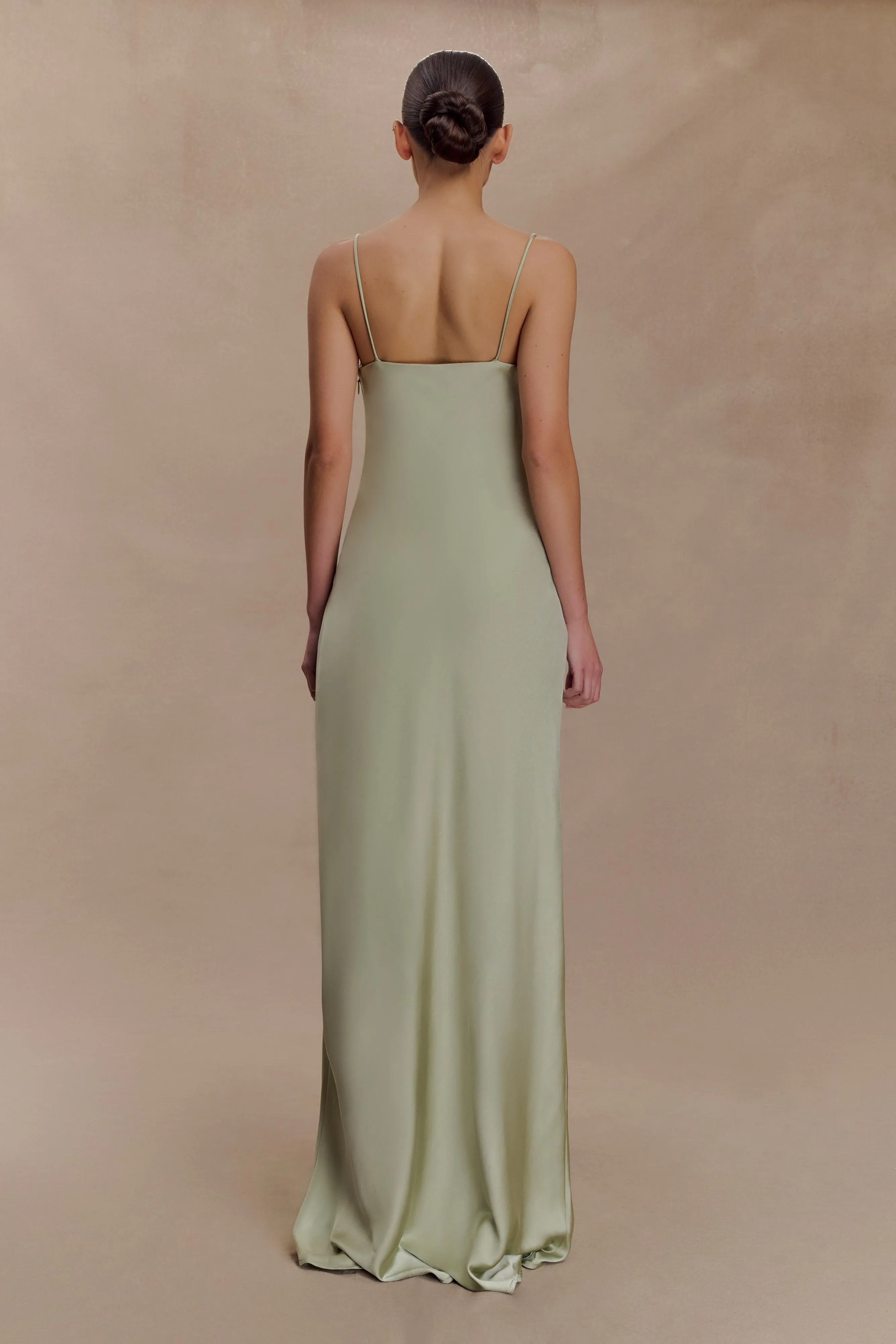 Isadora Lace & Satin Maxi Dress - Sage sold by Meshki product image thumbnail 2