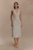 Lenore Silk Lace Halter Midi Dress - Ivory sold by Meshki