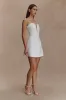 Kingsley Beaded Neckline Mini Dress - Ivory sold by Meshki