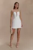 Kingsley Beaded Neckline Mini Dress - Ivory sold by Meshki