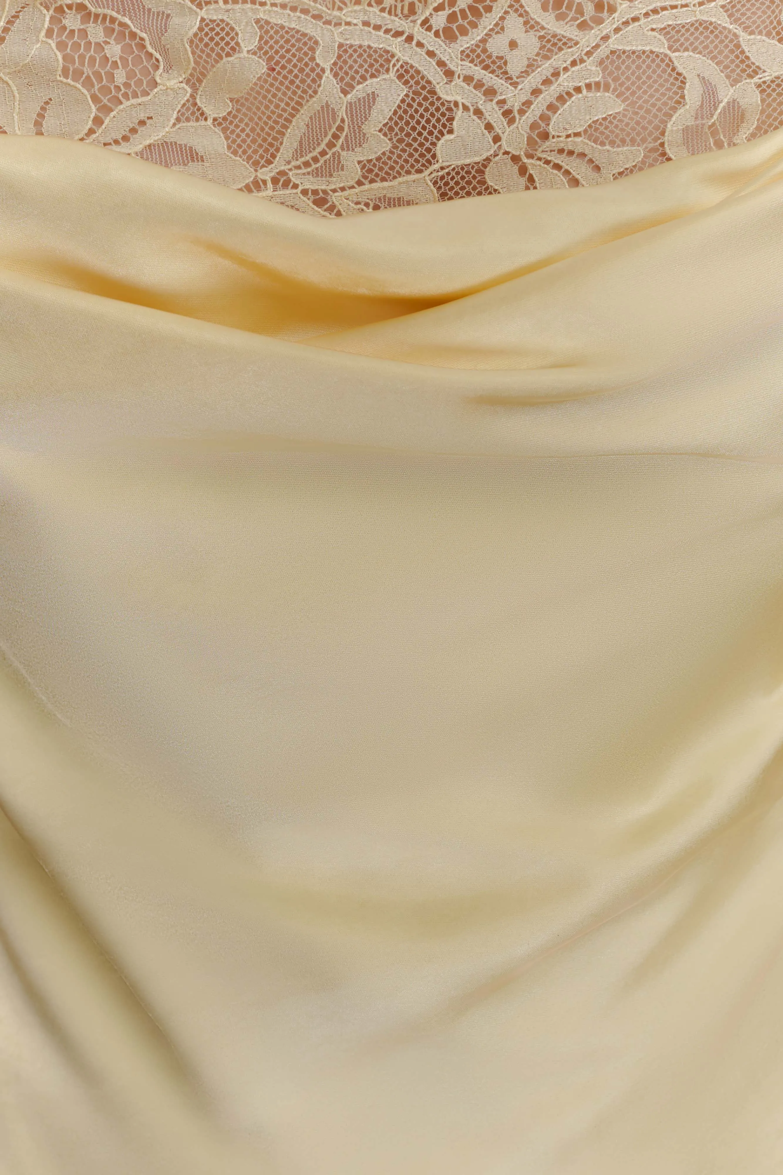 Isadora Lace & Satin Maxi Dress - Lemon sold by Meshki product image thumbnail 5